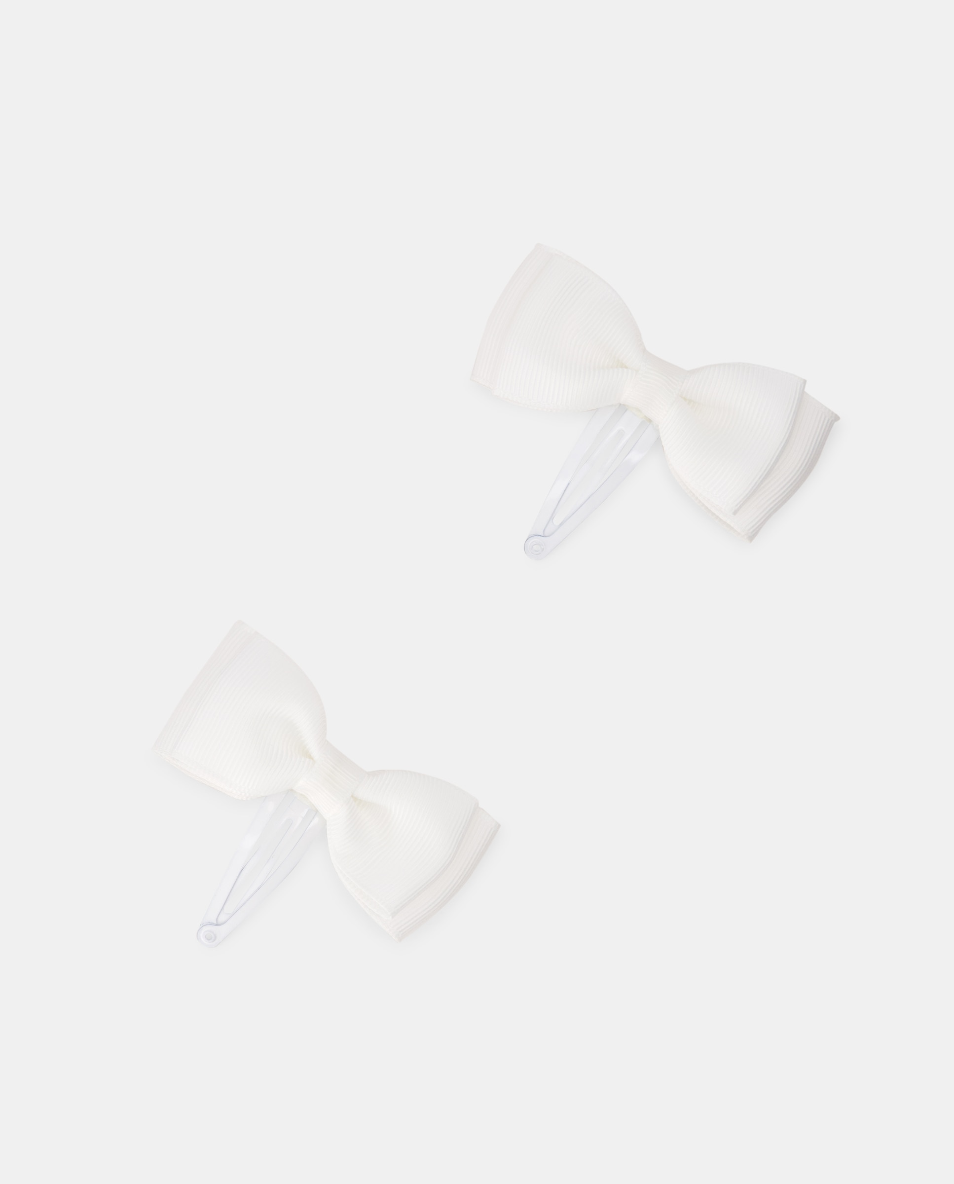 Pack de dos horquillas de niña con lazo de grosgrain - Kids El Corte Inglés - Blanco Blanco-1