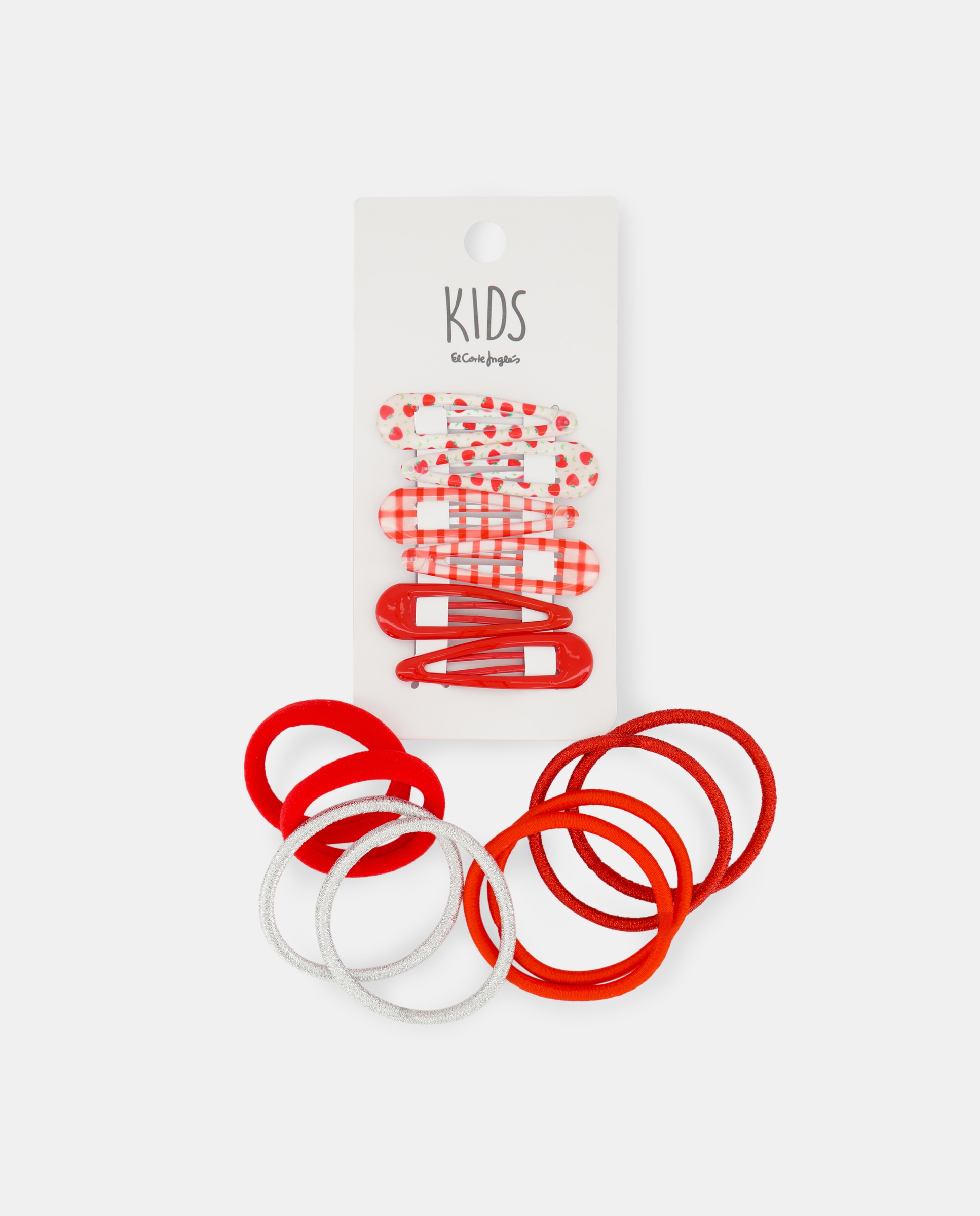 Pack de Ganchos e Elásticos Estampados Kids El Corte Inglés Vermelho-1