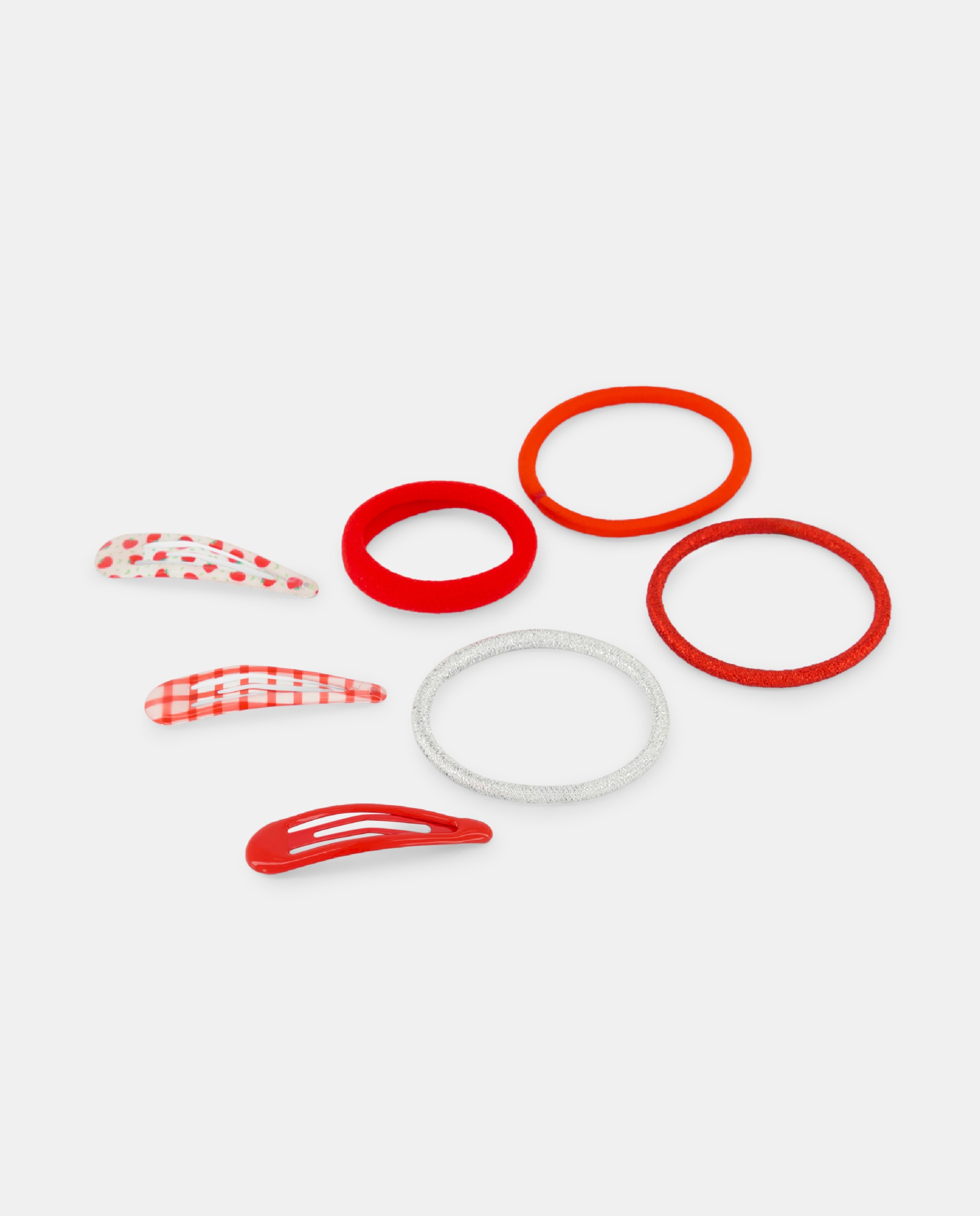 Pack de Ganchos e Elásticos Estampados Kids El Corte Inglés Vermelho-2