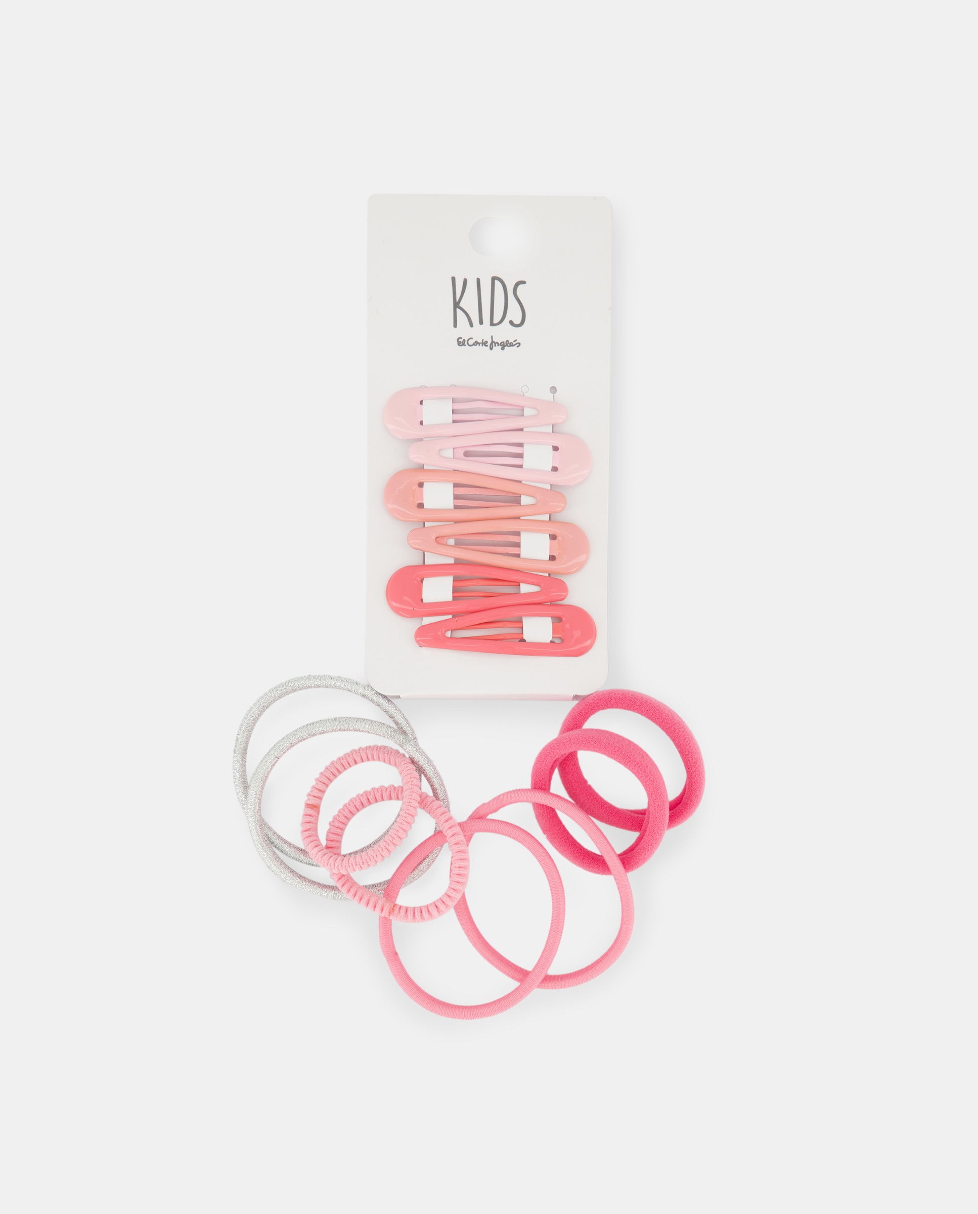 Pack de Ganchos e Elásticos Estampados Kids El Corte Inglés Rosa-1