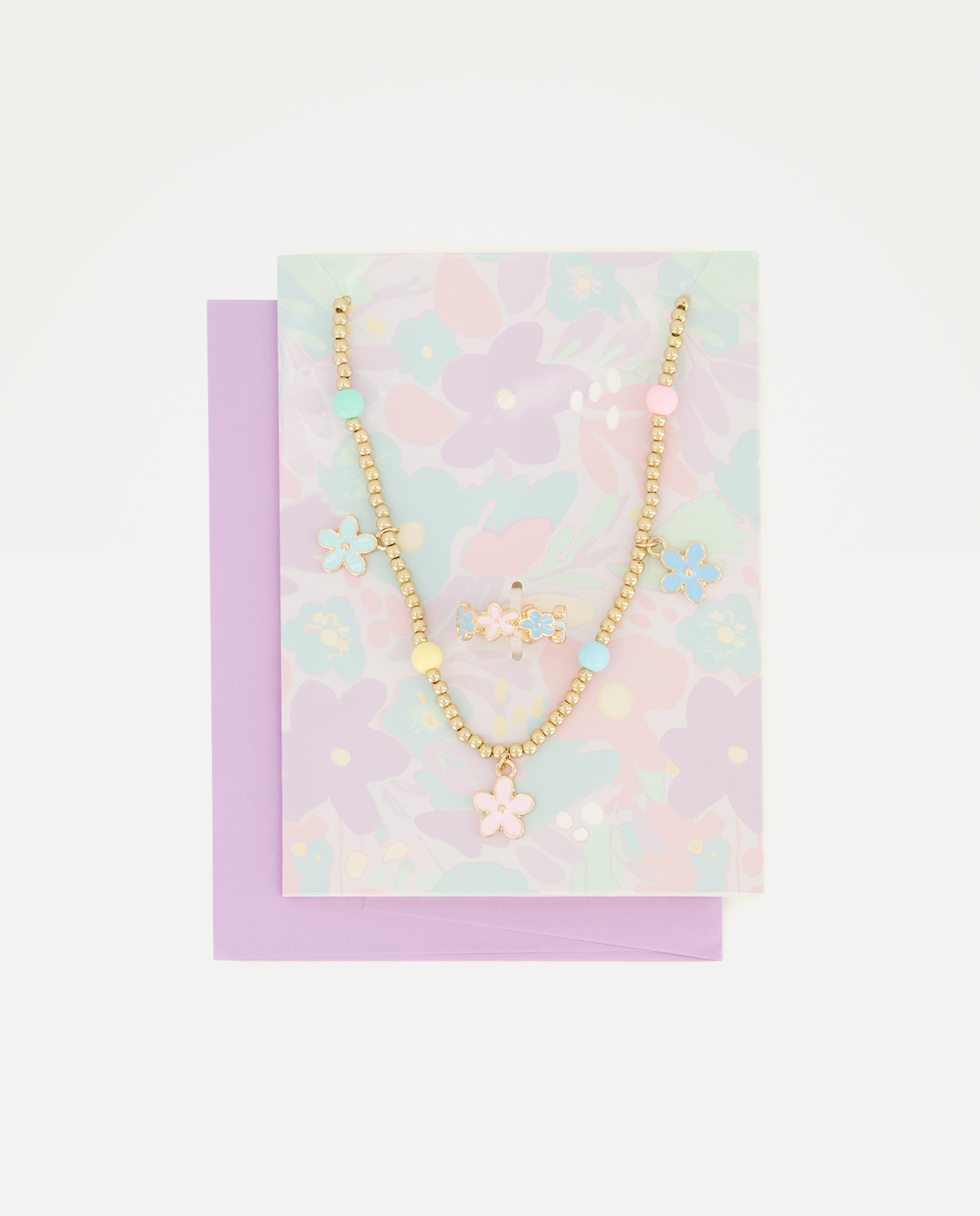 Conjunto de Colar e Anel com Flores Kids El Corte Inglés Multicolor-1