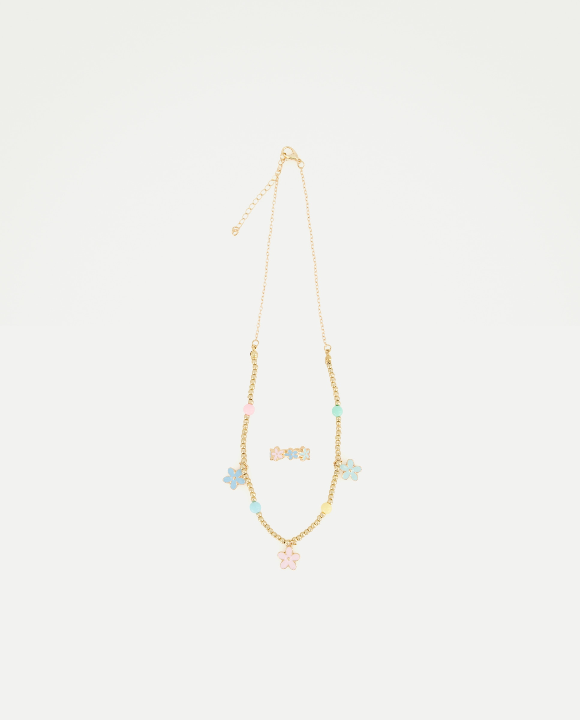 Conjunto de Colar e Anel com Flores Kids El Corte Inglés Multicolor-2