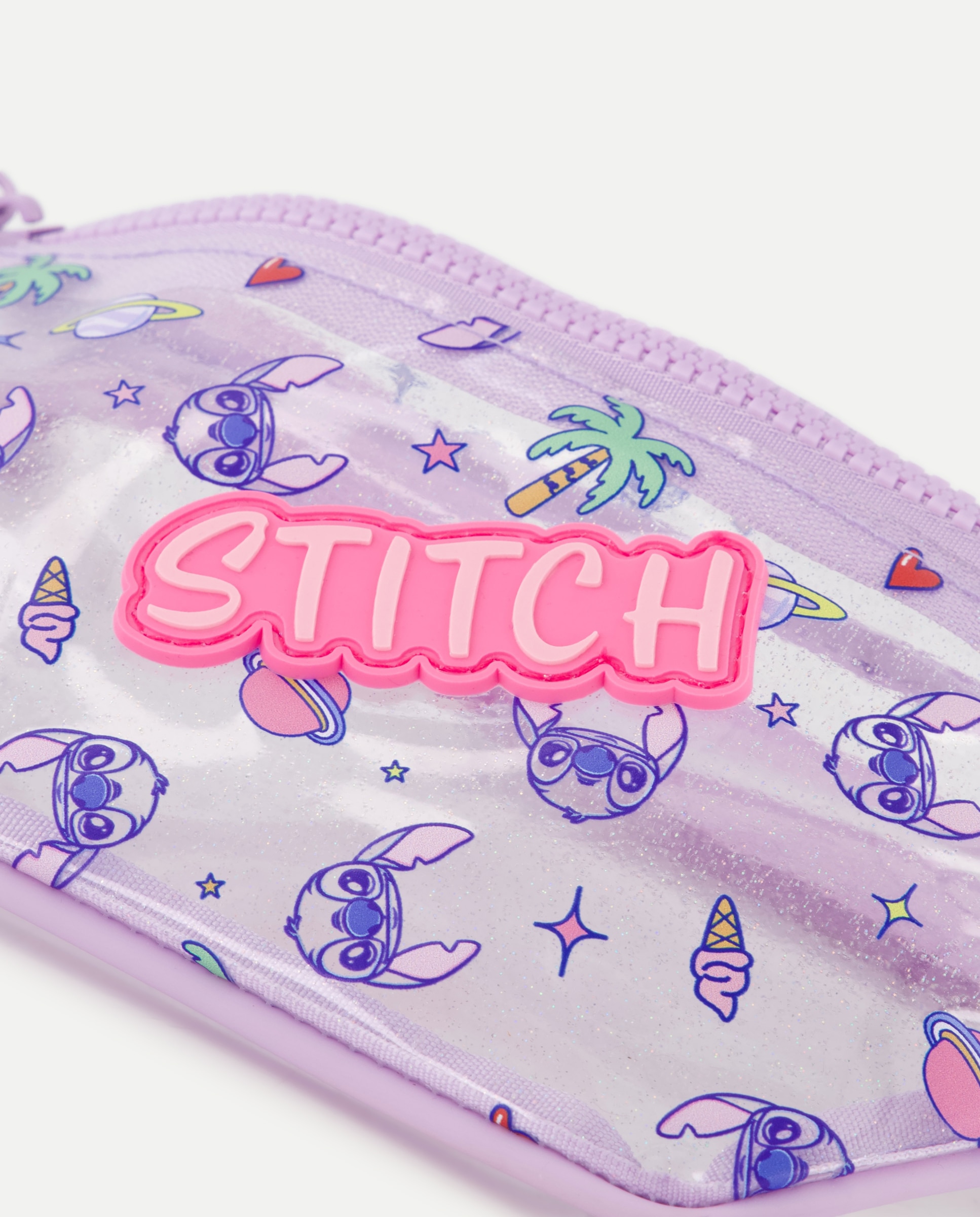 Bolsa de Cintura Transparente com Glitter Stitch Multicolor-4