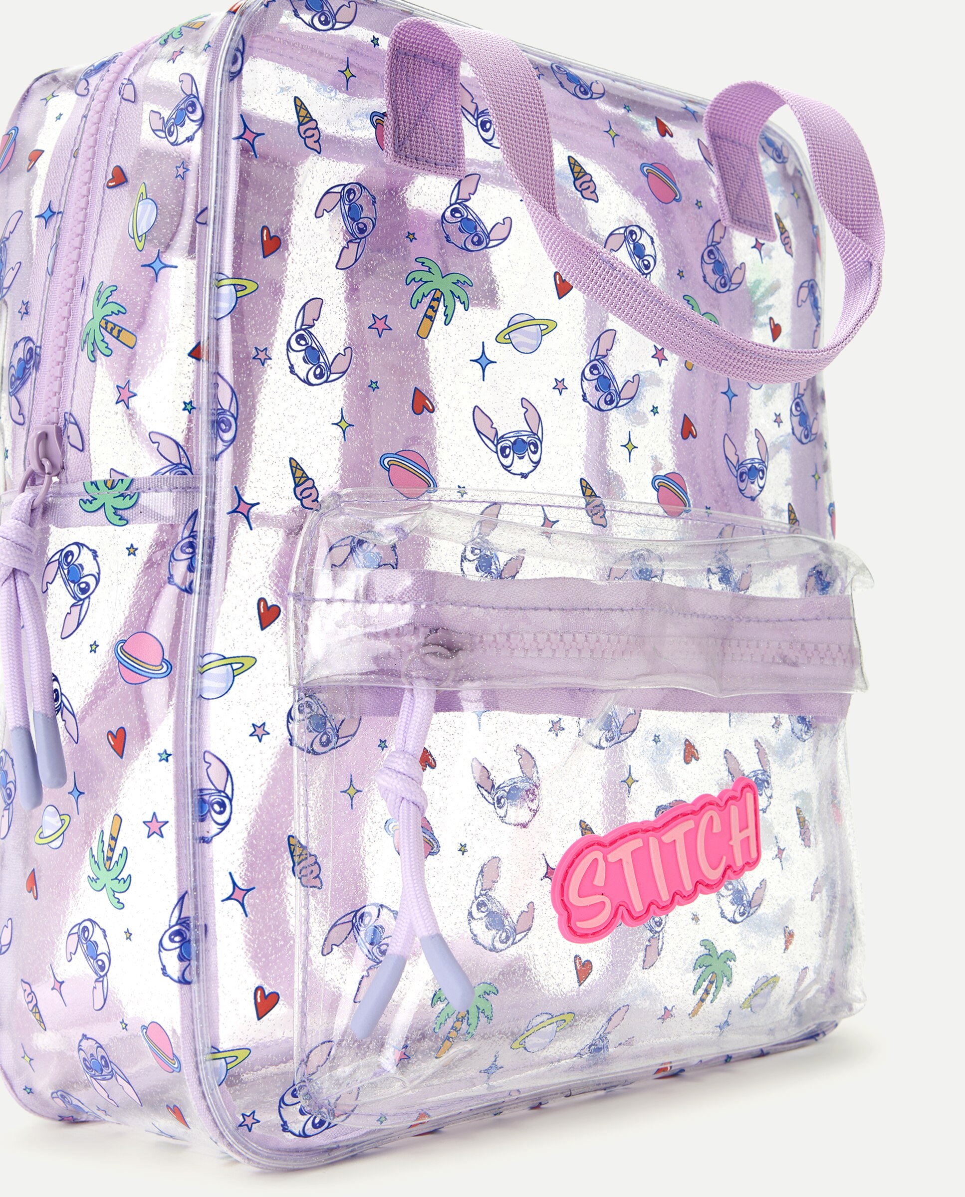 Mochila Transparente com Glitter Stitch Kids El Corte Inglés Multicolor-3