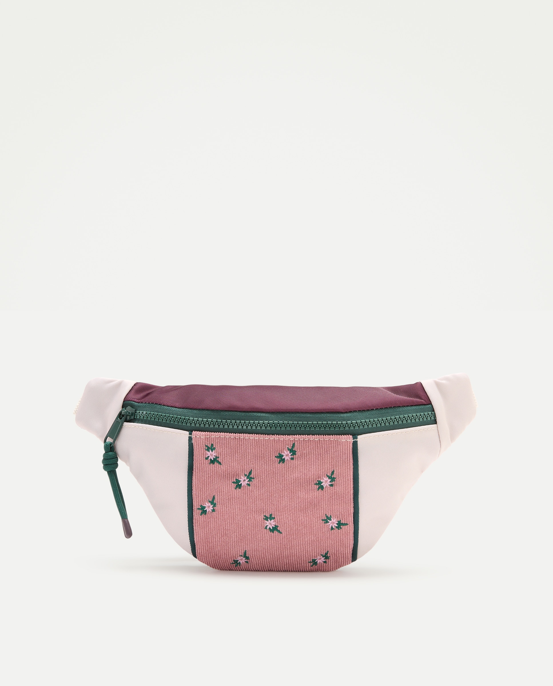 Imagem 0 de Bolsa de Cintura de Bombazina com Bordado Floral