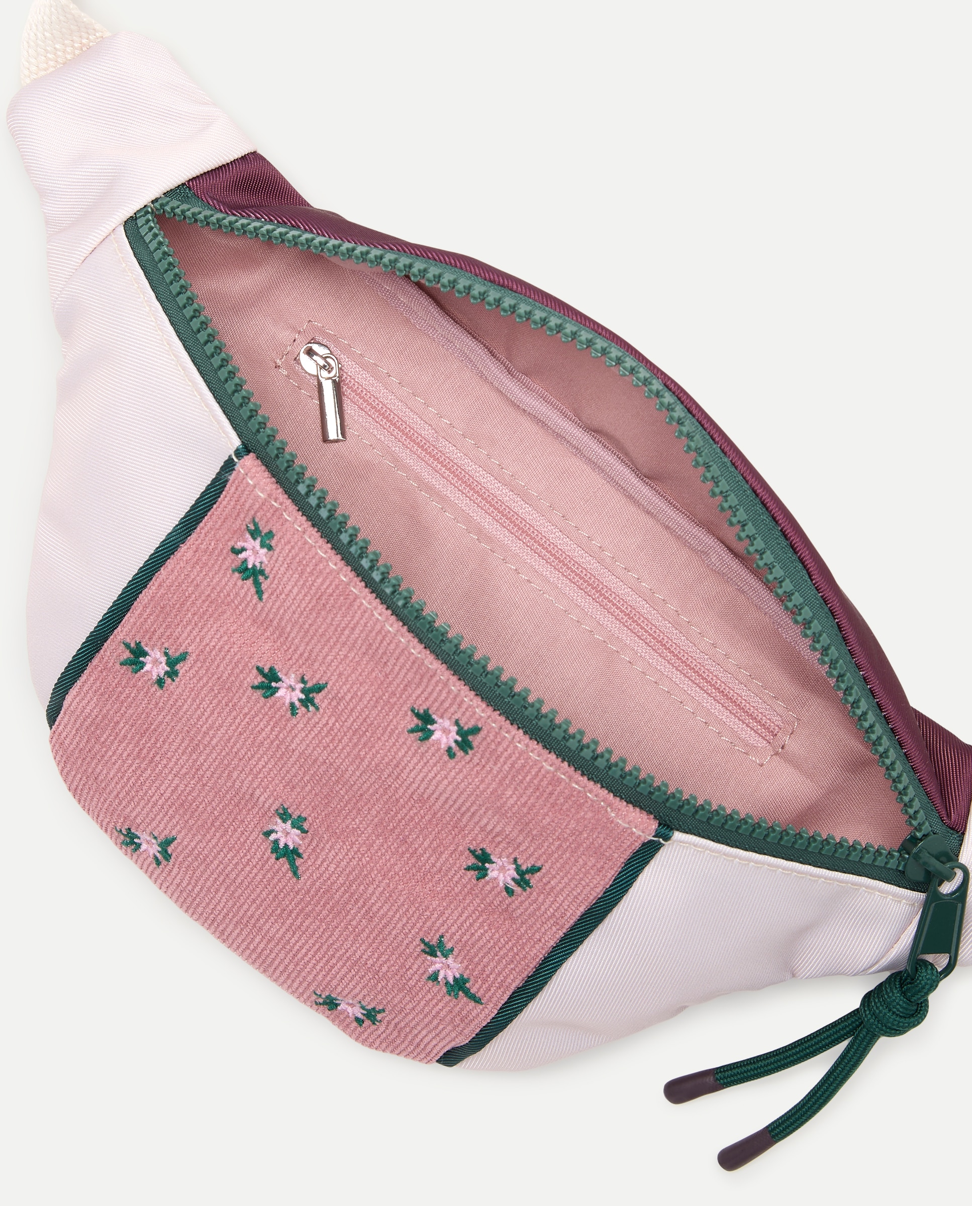 Bolsa de Cintura de Bombazina com Bordado Floral Kids El Corte Inglés Rosa-claro-4