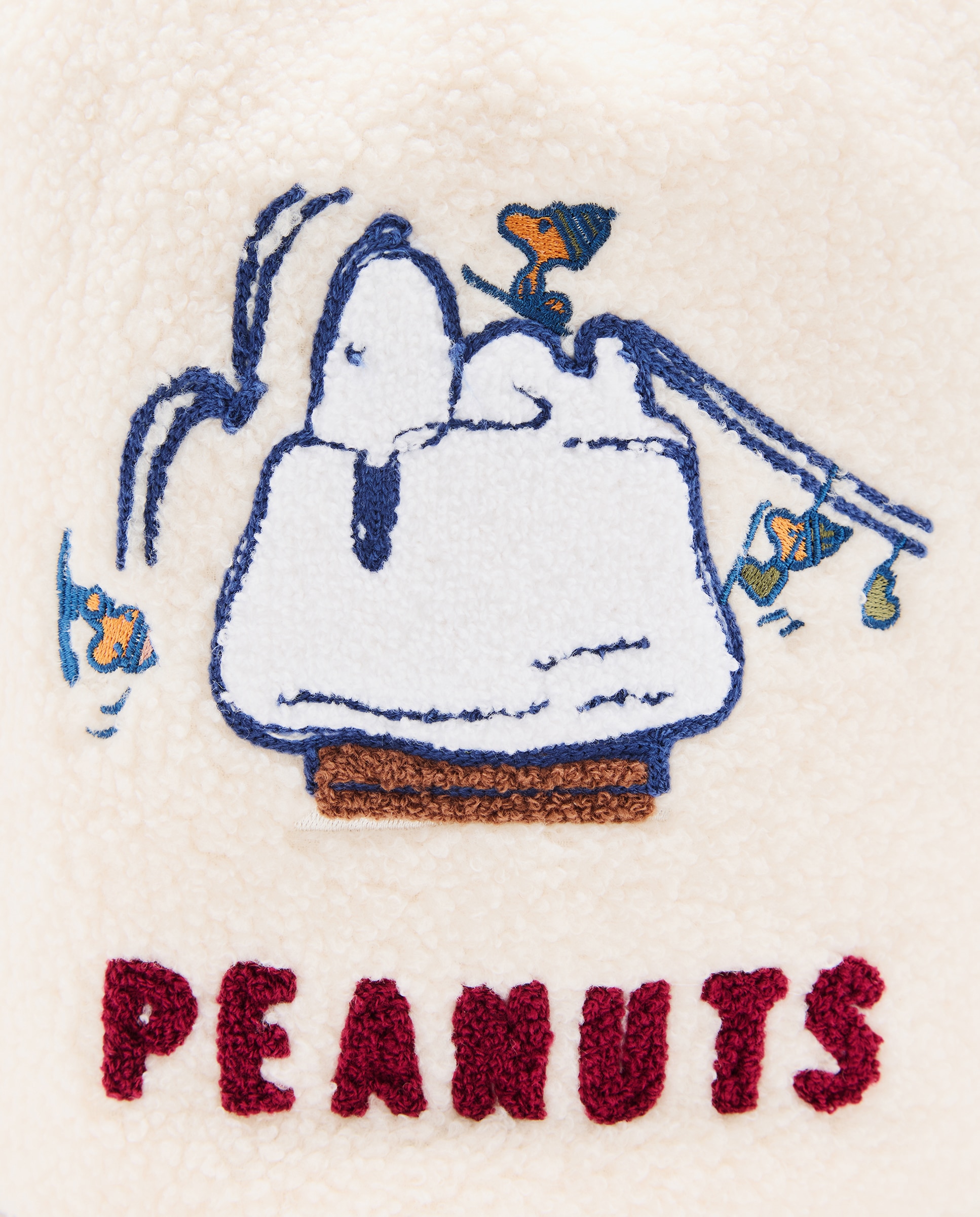 Mochila de Pelo de Borrego com Fantasia Snoopy Bege-3
