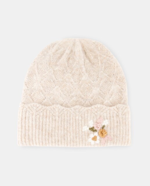 Imagem 0 de Gorro de Tricot Liso com Bordado Floral