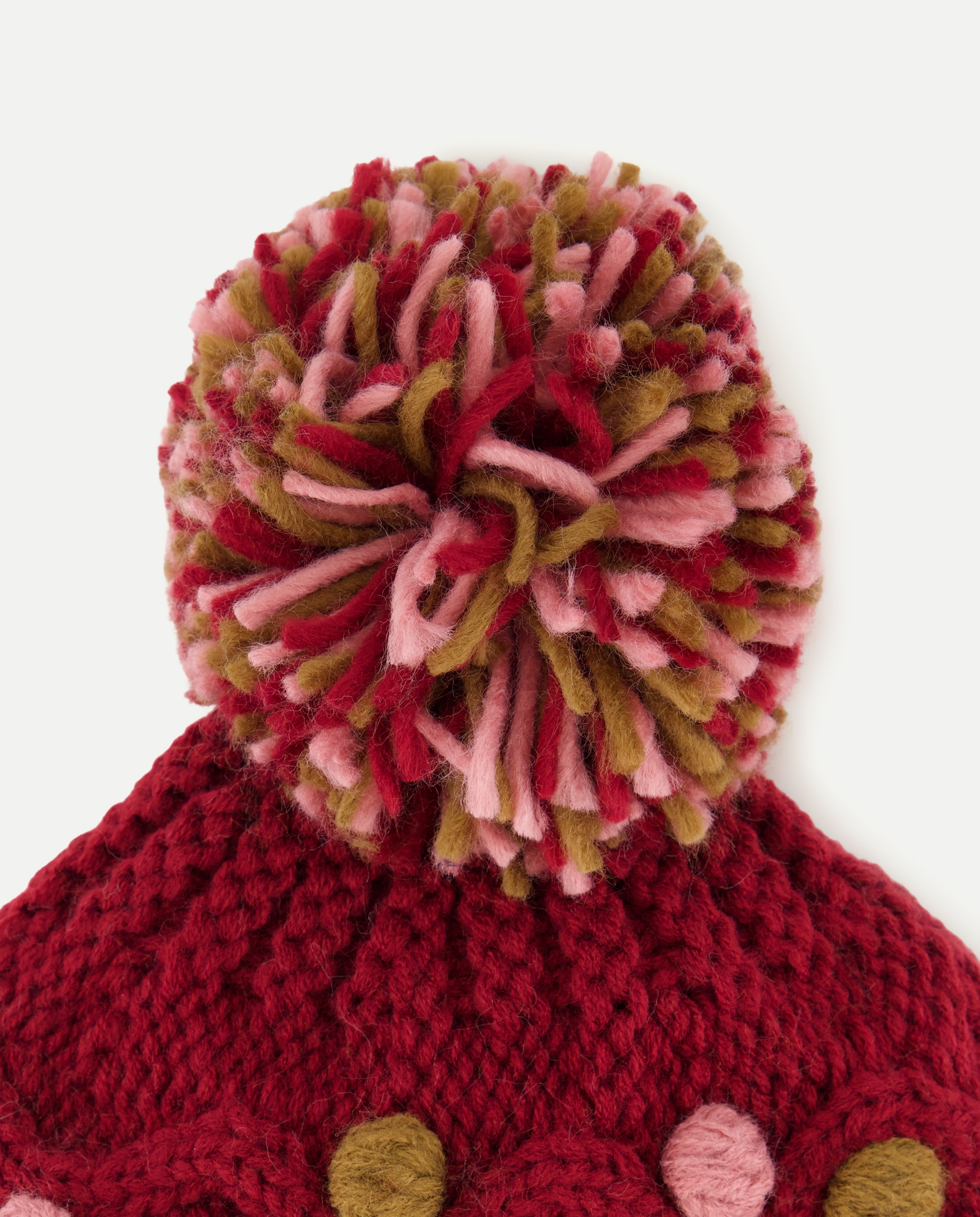 Gorro com Pompons 230 Rosa Escuro-2