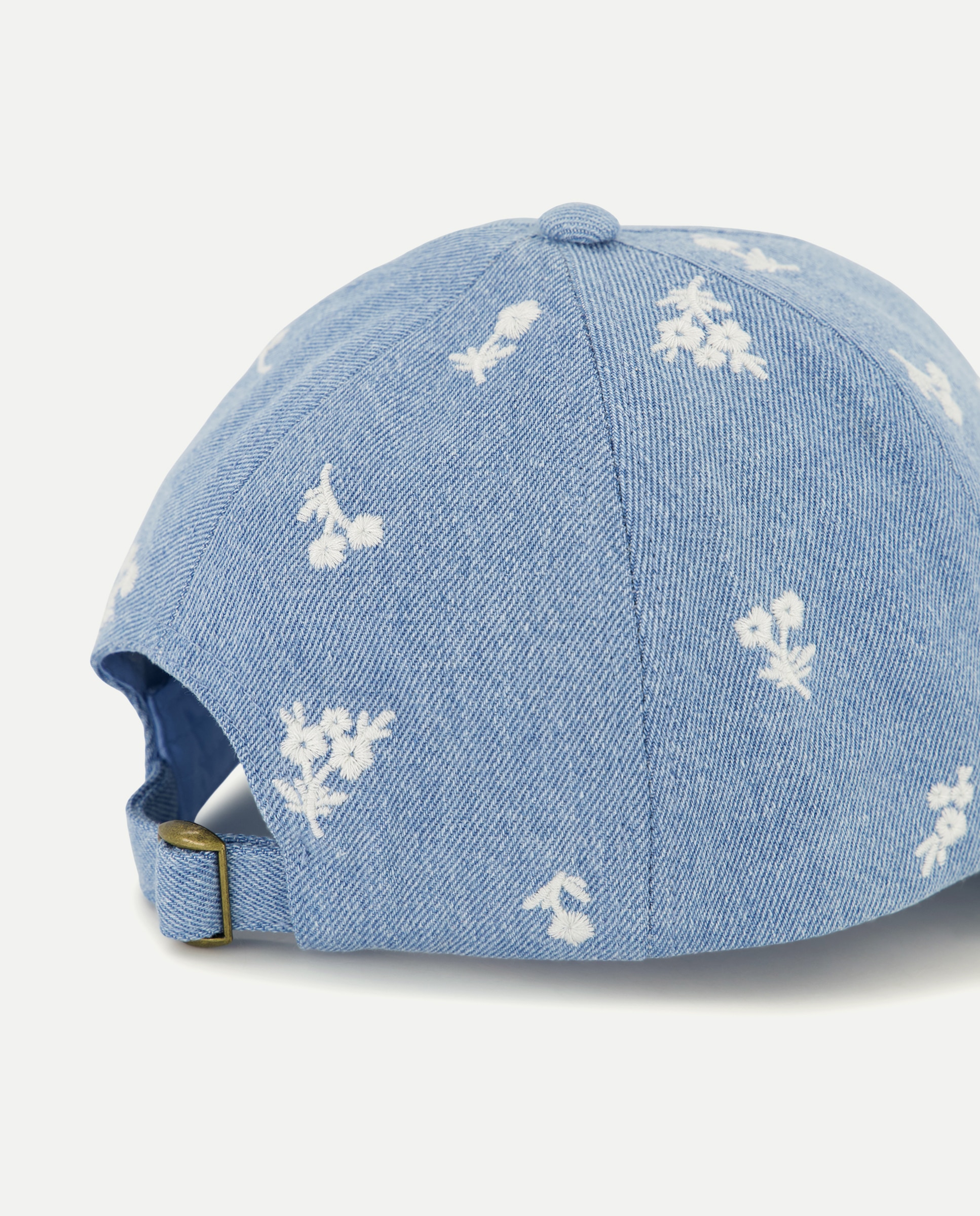 Boné de Ganga com Estampado Floral Cinzento-claro-2