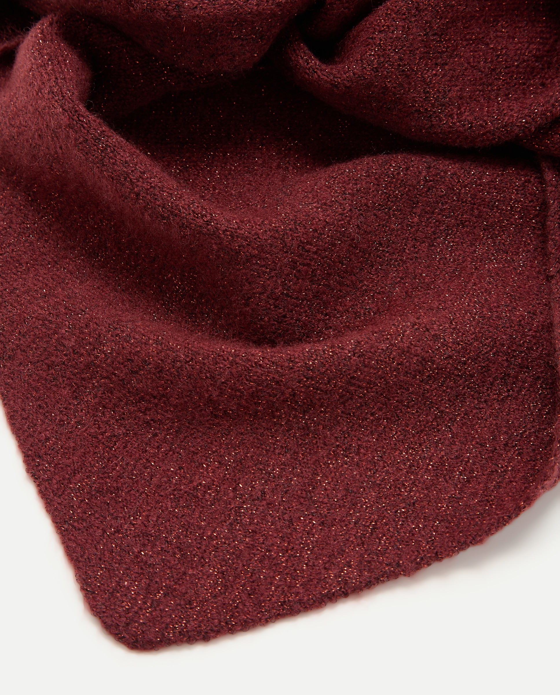 Lenço de Tricot com Fio Metalizado Bordeaux-3