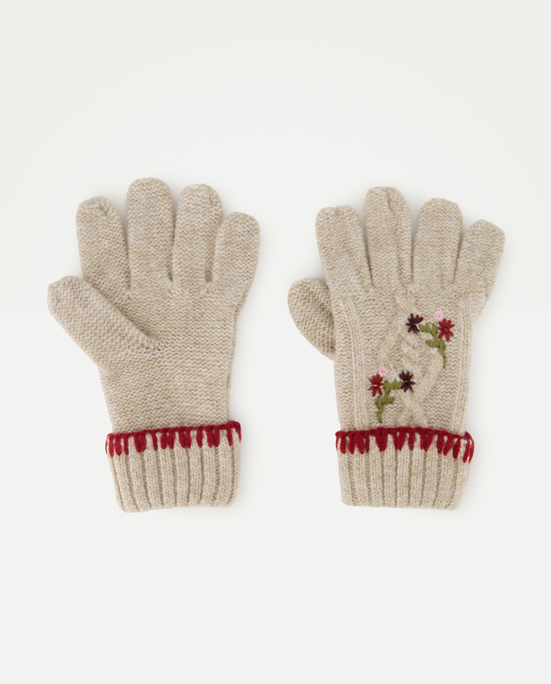 Guantes de niña liso con flores bordadas - Kids El Corte Inglés - 710 Beige 710 Beige-1