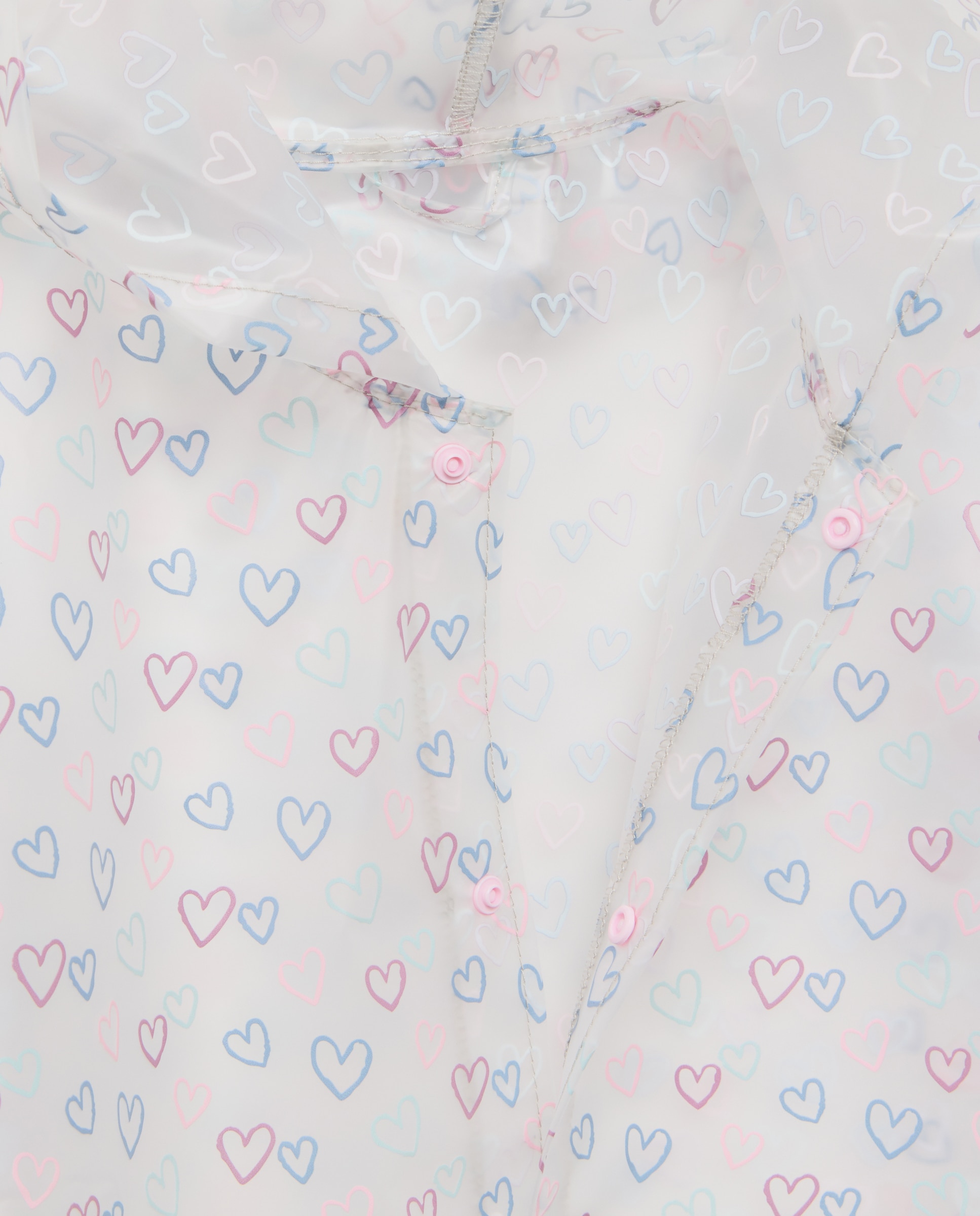 Impermeável com Estampado de Corações Rosa-claro-3