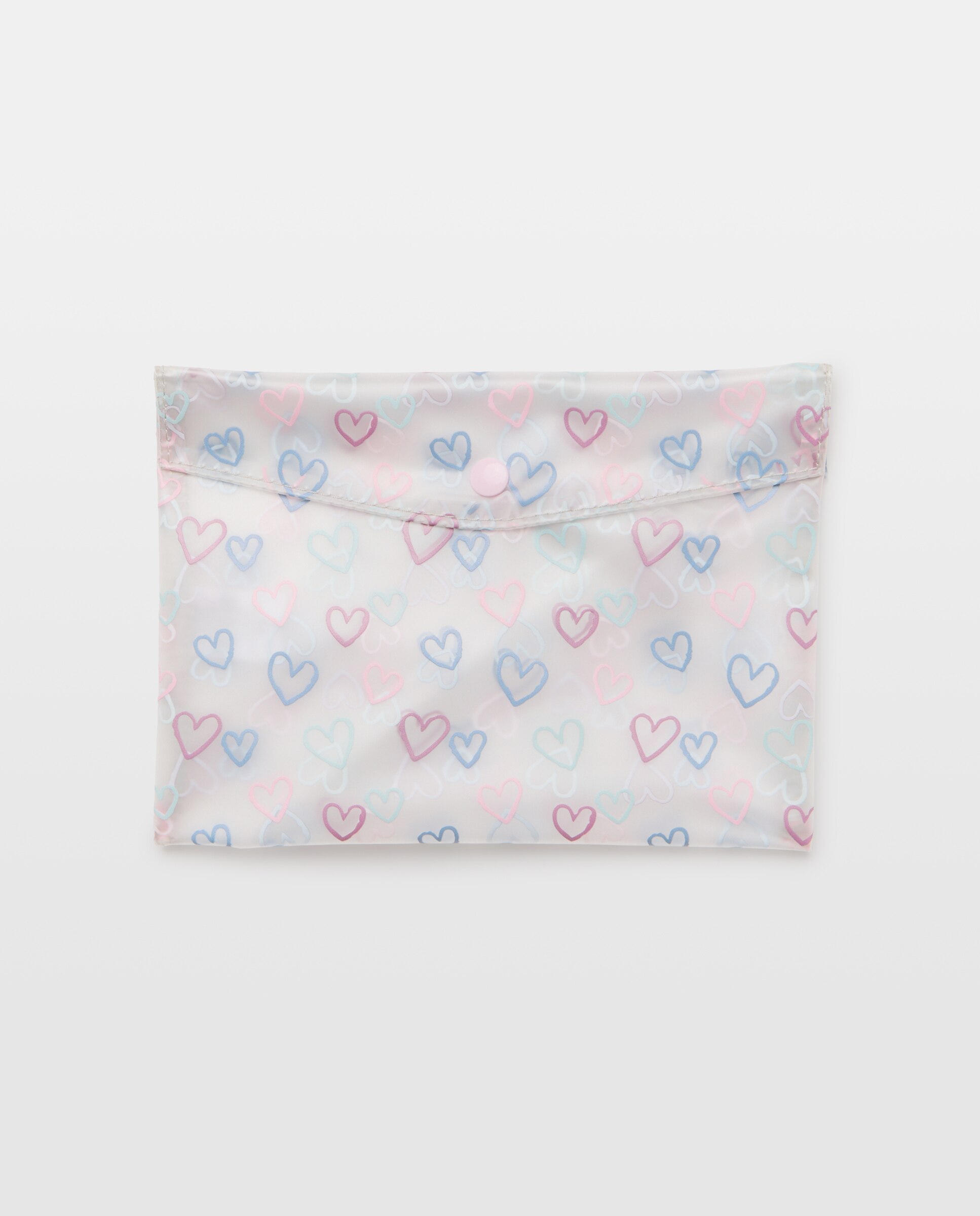 Impermeável com Estampado de Corações Rosa-claro-4