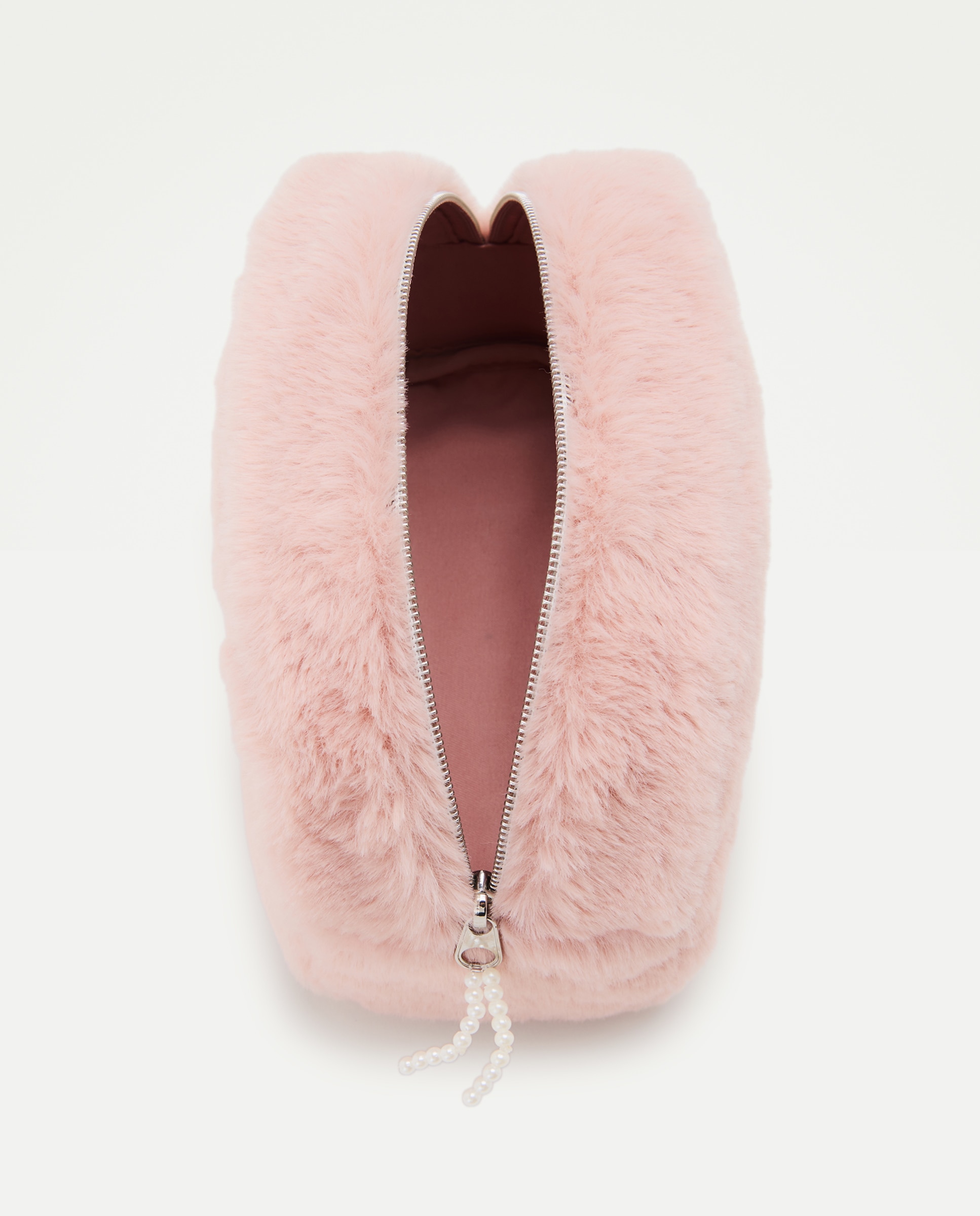 Nécessaire de Veludo com Laço Strass 220 Rosa Pálido-3