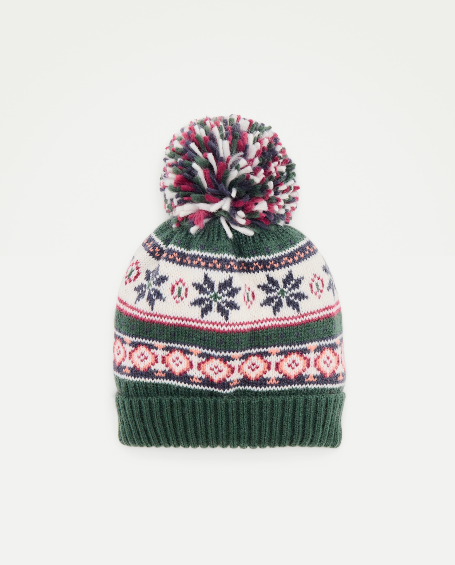 Gorro de niño jacquard fantasía coordinado - Kids El Corte Inglés - Verde Verde-1