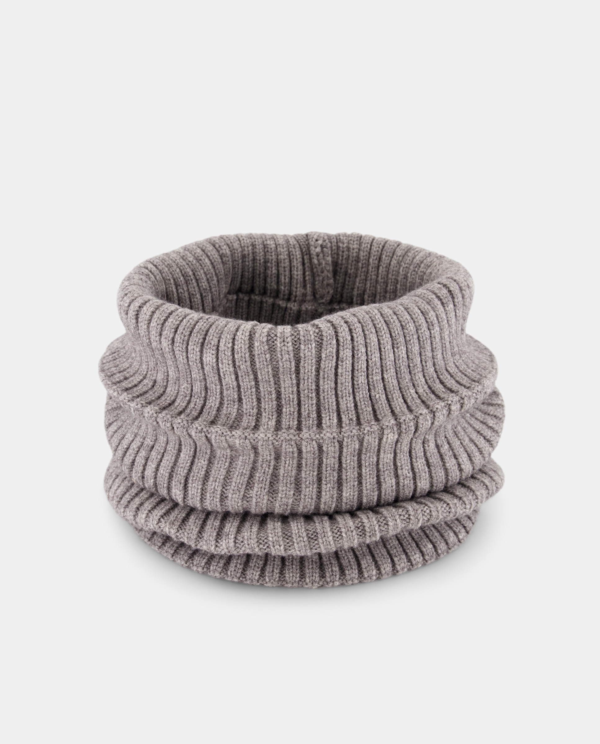 Gola Canelada Lisa Combinada Cinzento-claro-1