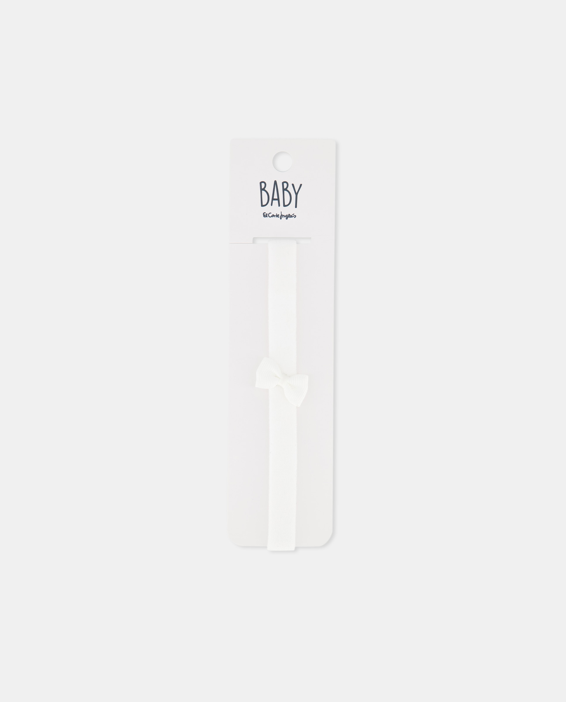 Fita de cabelo de bebé com laço Branco-1