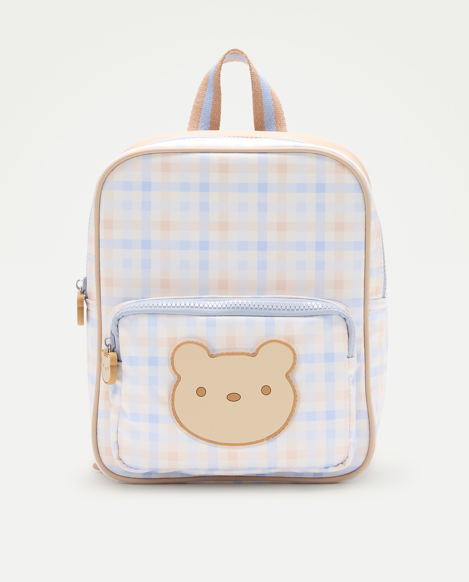 Imagen 0 de Mochila vichy con osito de bebé 410 Azul claro