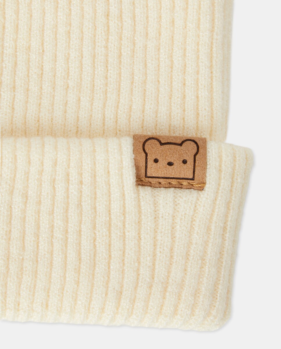 Gorro Básico Liso de Bebé Bege-2