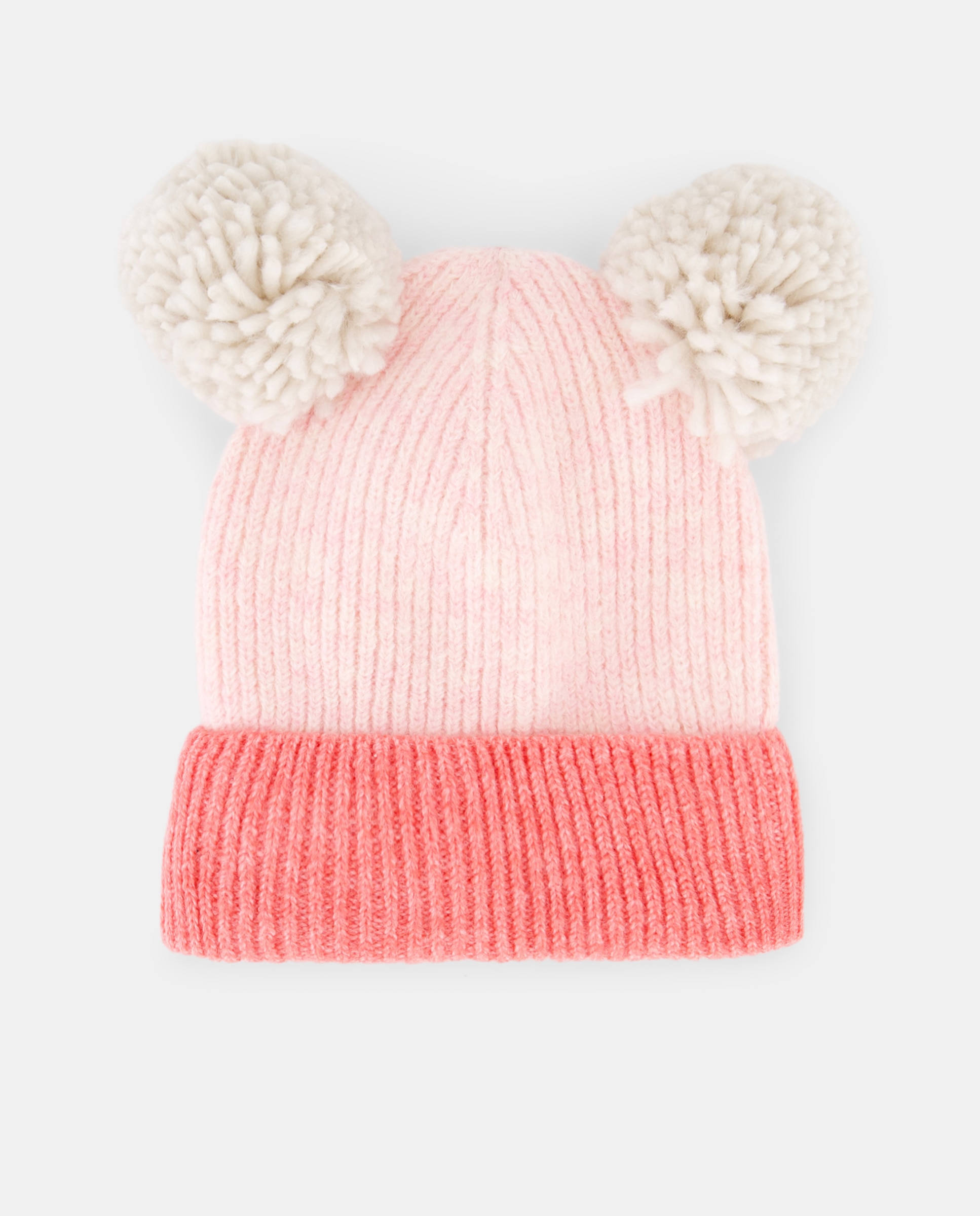 Imagem 0 de Gorro Liso Bicolor de Bebé com Pompons