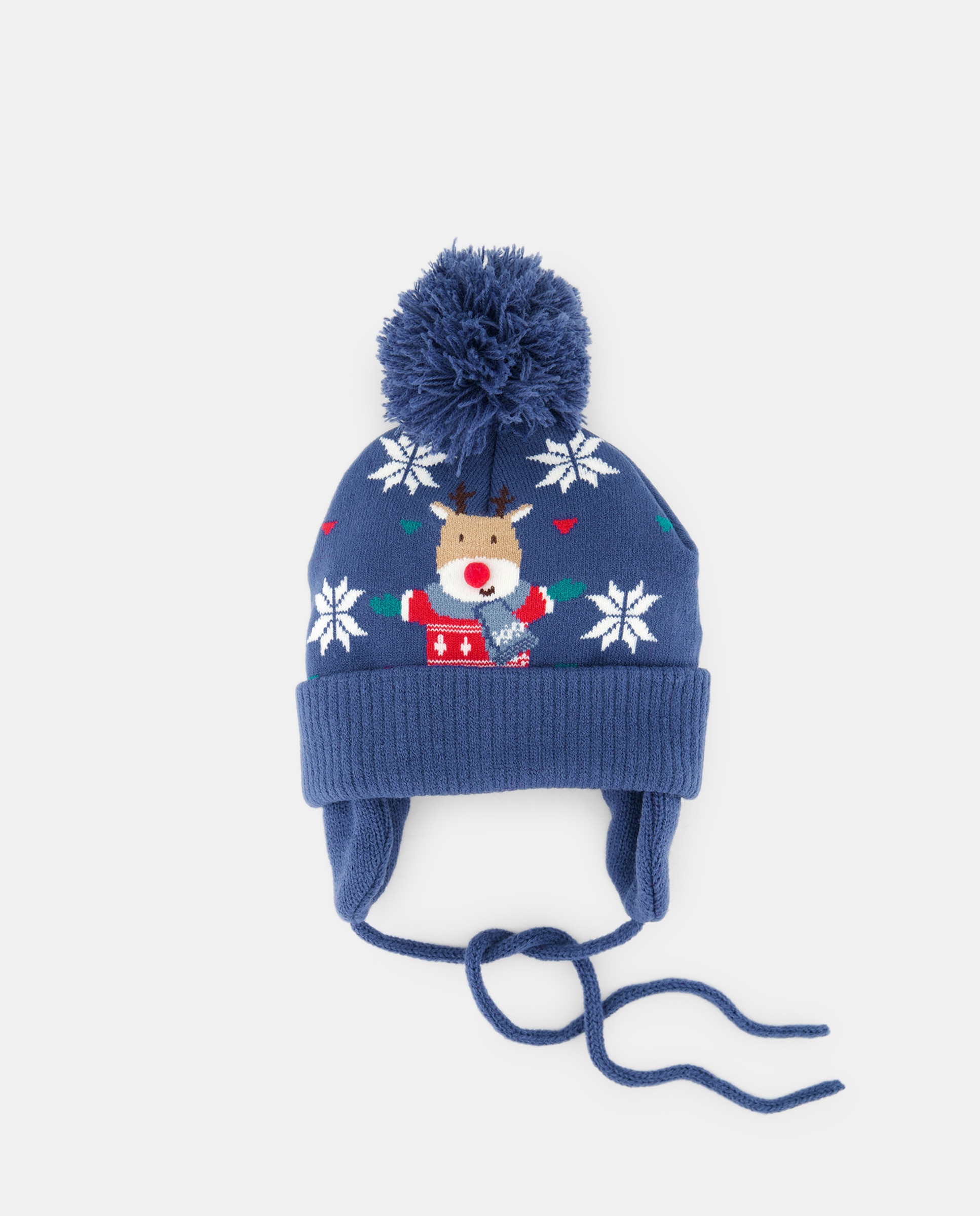 Imagem 0 de Gorro de Bebé com Jacquard de Renas e Neve