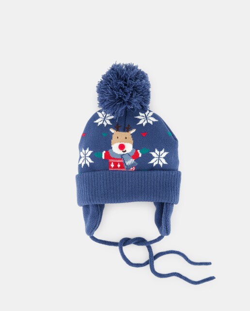 Imagem 0 de Gorro de Bebé com Jacquard de Renas e Neve