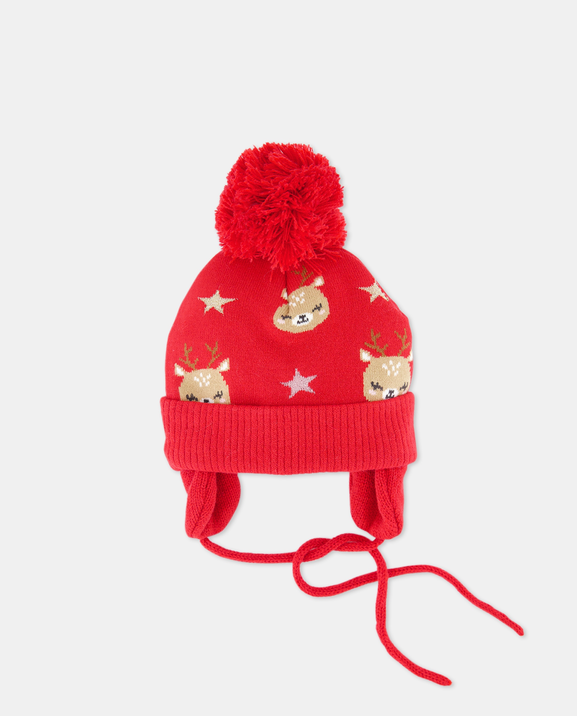 Imagem 0 de Gorro de Bebé com Jacquard de Renas e Estrelas