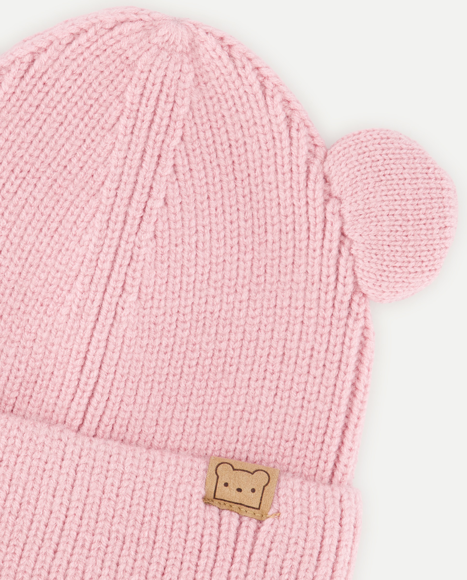Gorro Canelado com Orelhas Baby El Corte Inglés Rosa-claro-2