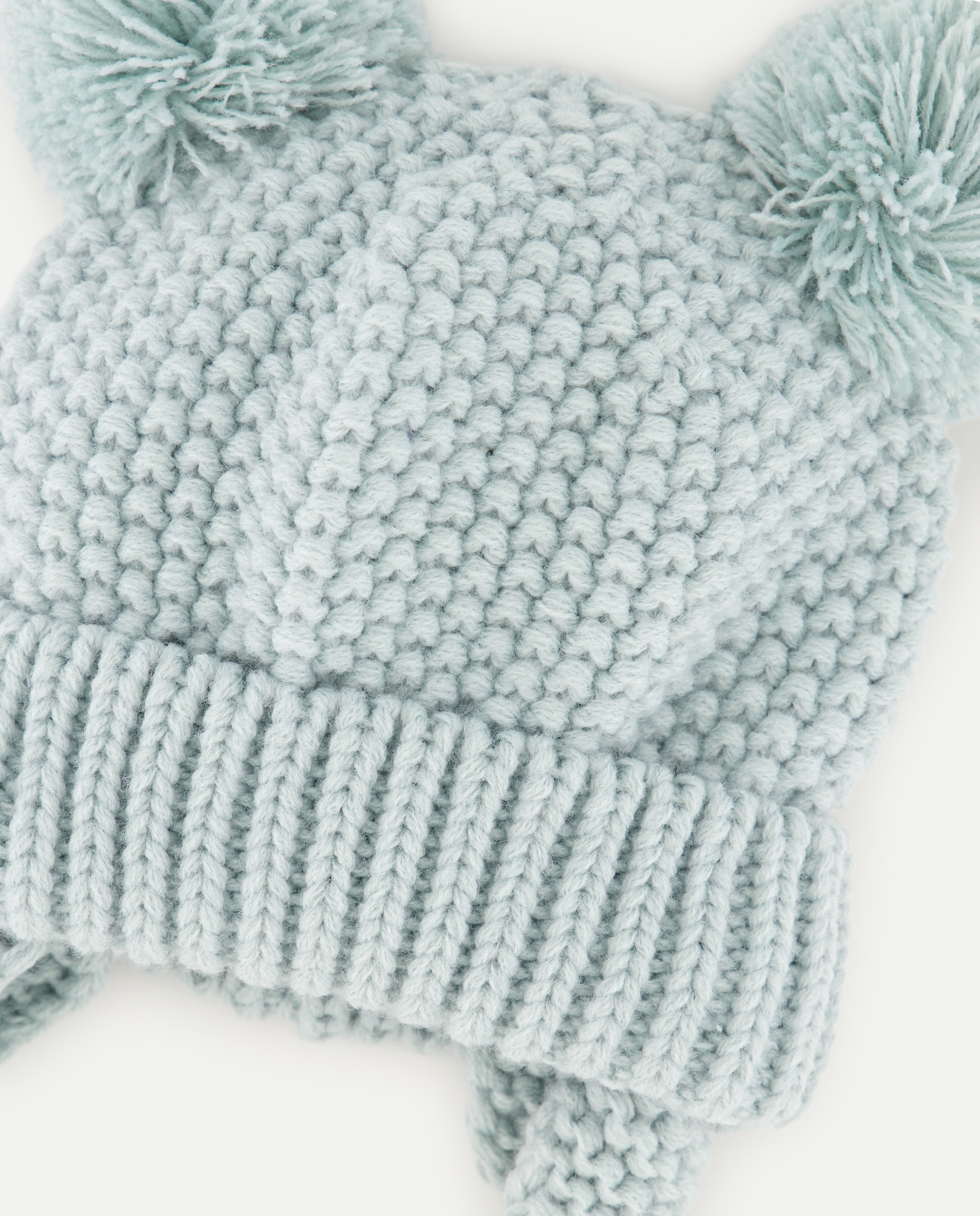 Gorro de Malha com Dois Pompons Baby El Corte Inglés 582 Verde Água-2