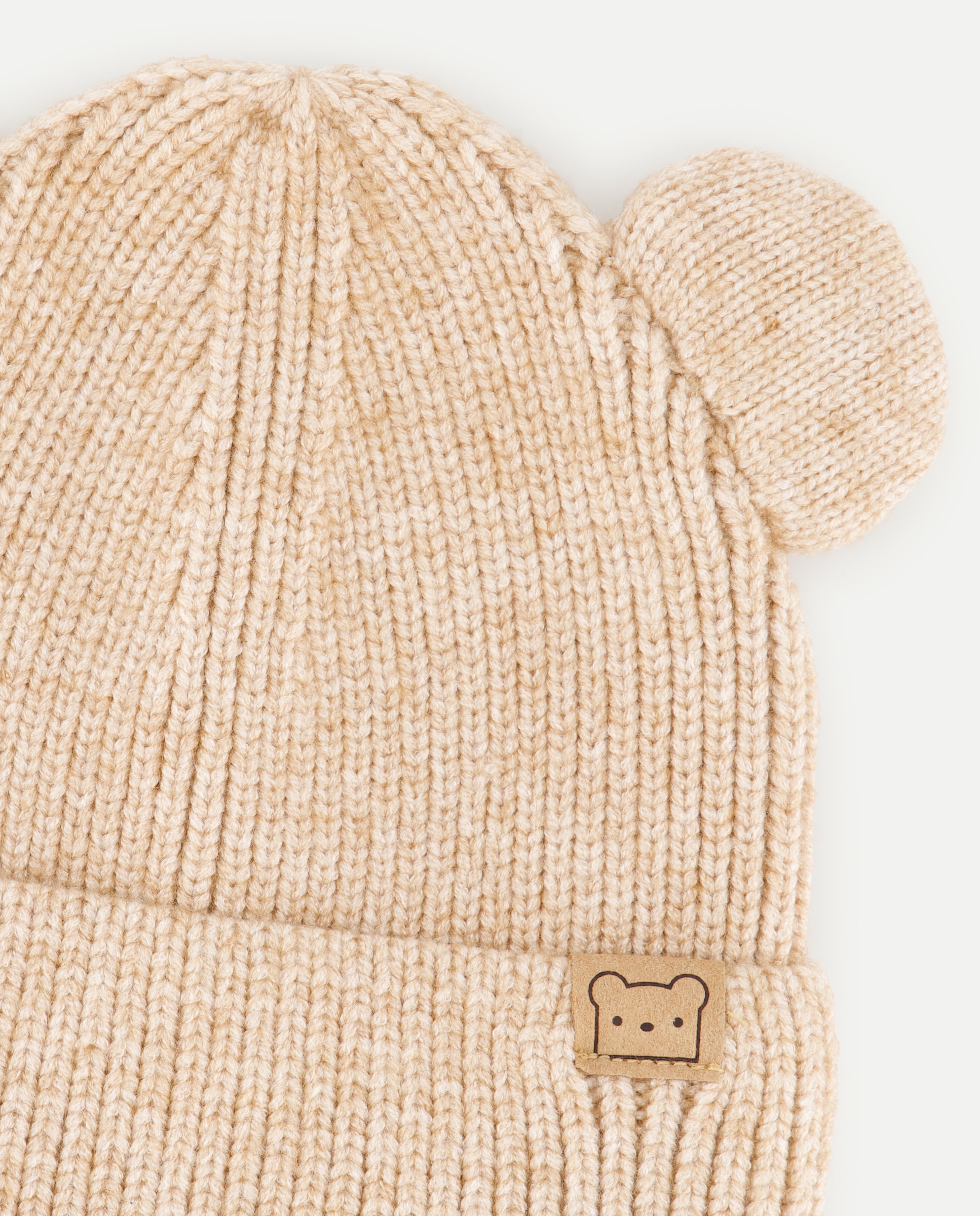 Gorro Canelado com Orelhas Baby El Corte Inglés Bege-2