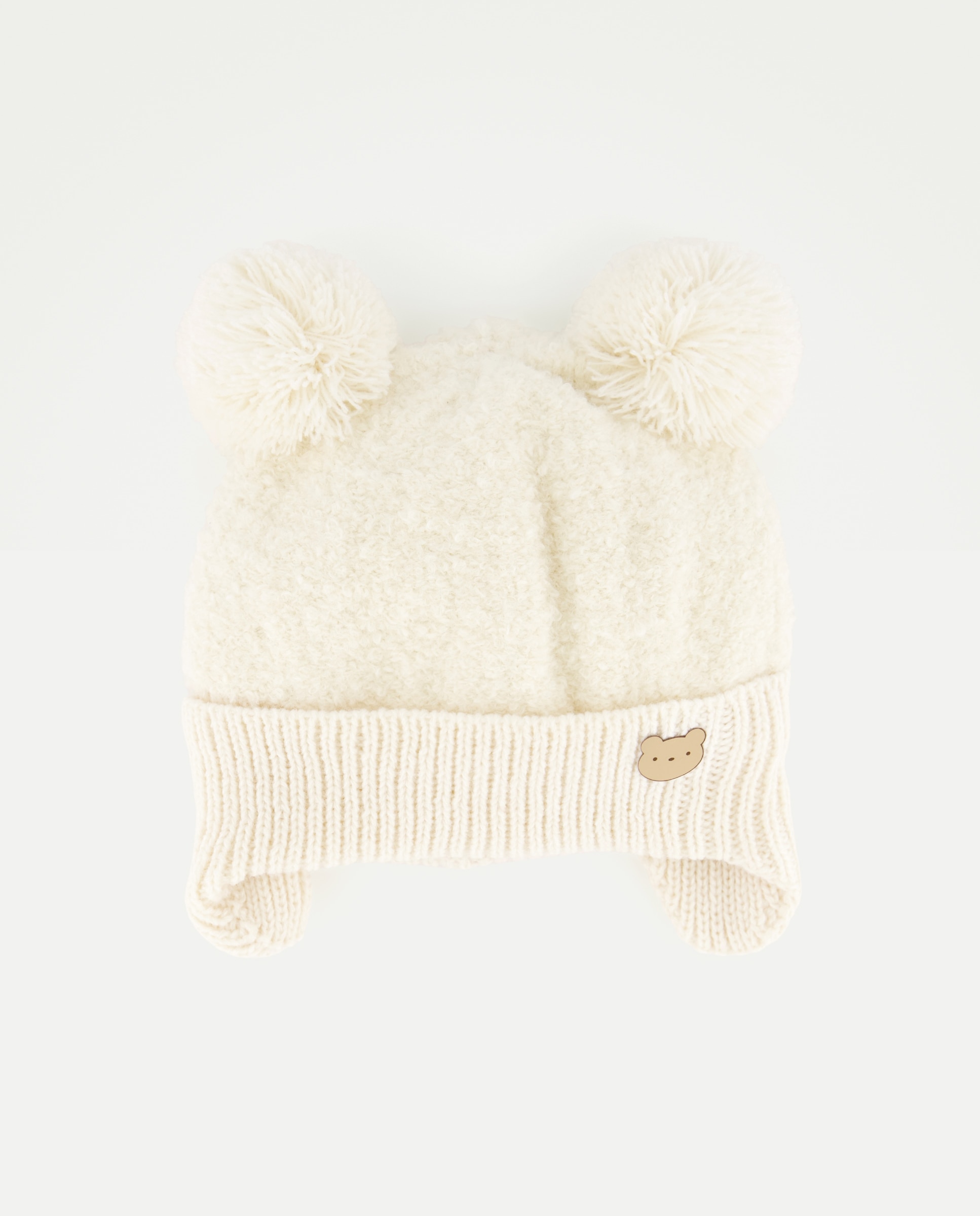 Gorro con pompones y orejeras de bebé - Baby El Corte Inglés - Beige Beige-1