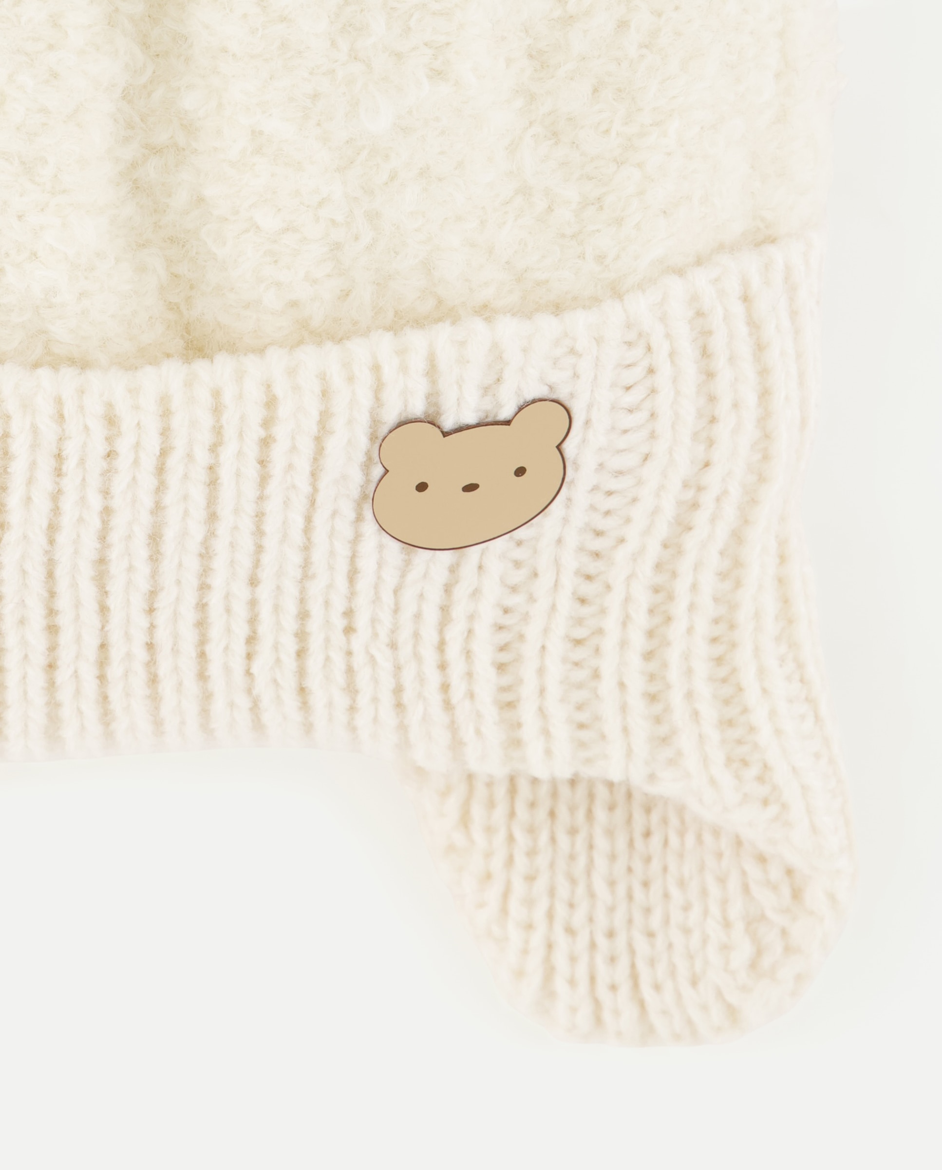 Gorro con pompones y orejeras de bebé - Baby El Corte Inglés - Beige Beige-2