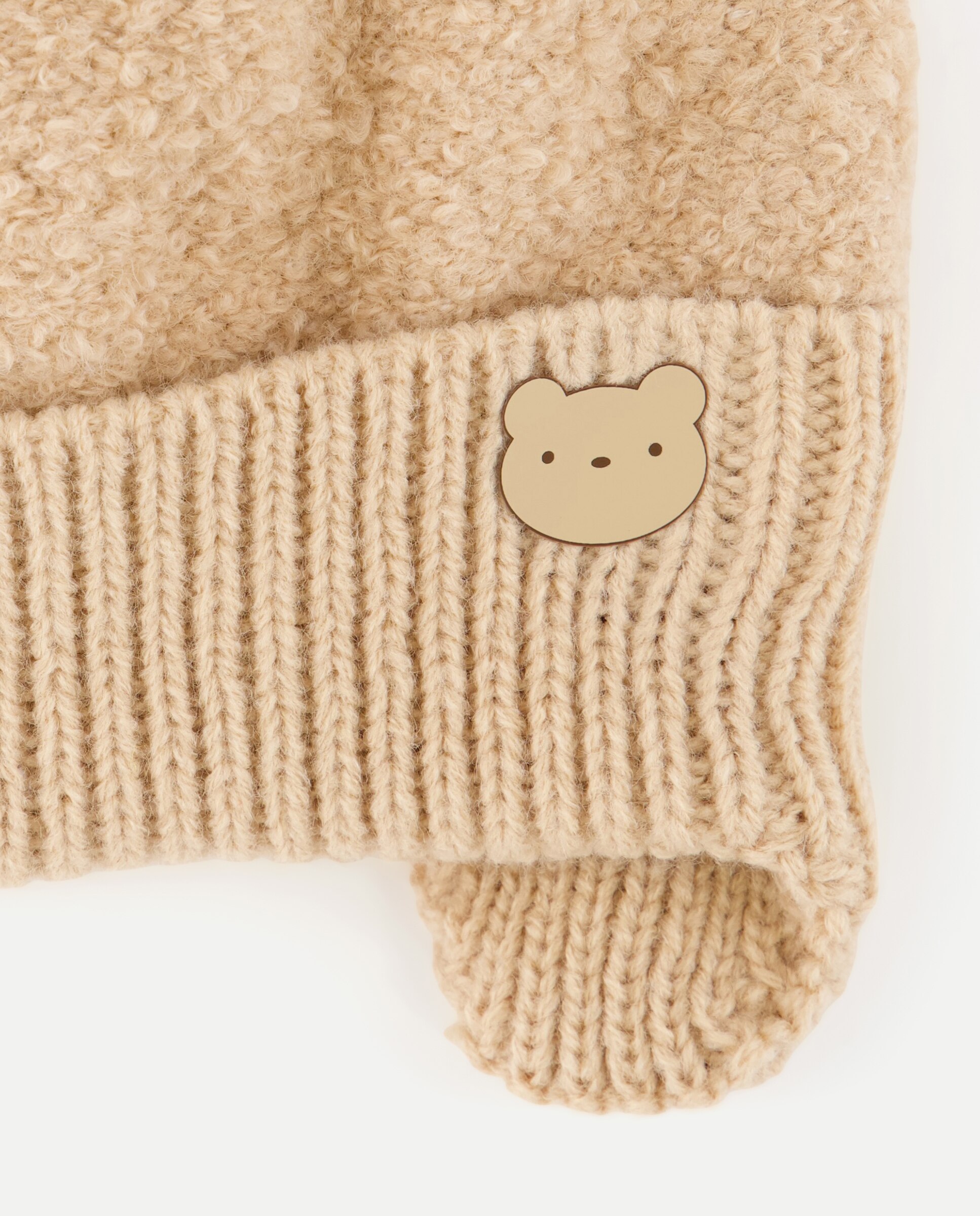 Gorro de Bebé com Pompons e Tapa-Orelhas Baby El Corte Inglés Castanho-2