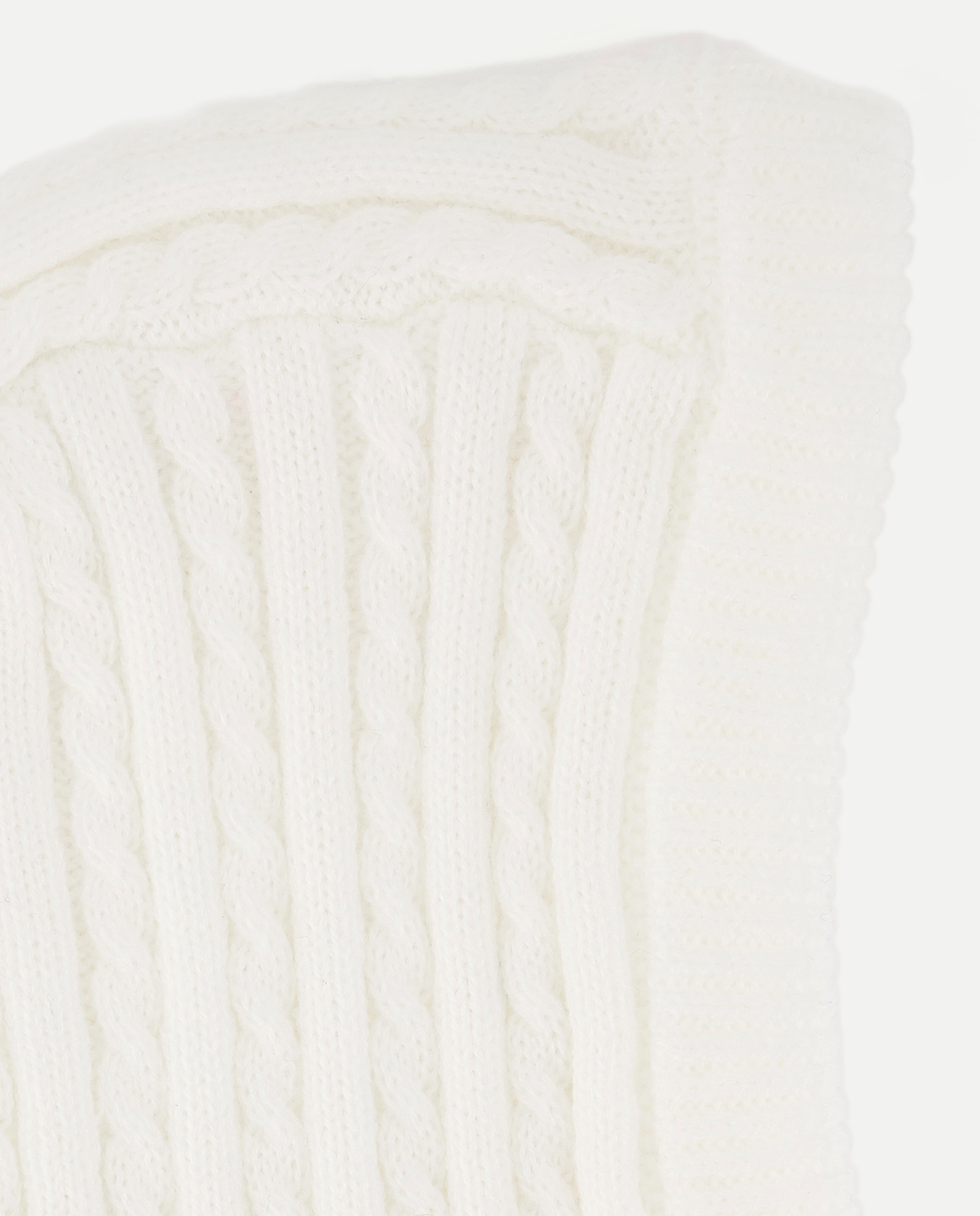 Gorro Tipo Máscara Básico de Bebé com Tranças Branco-2