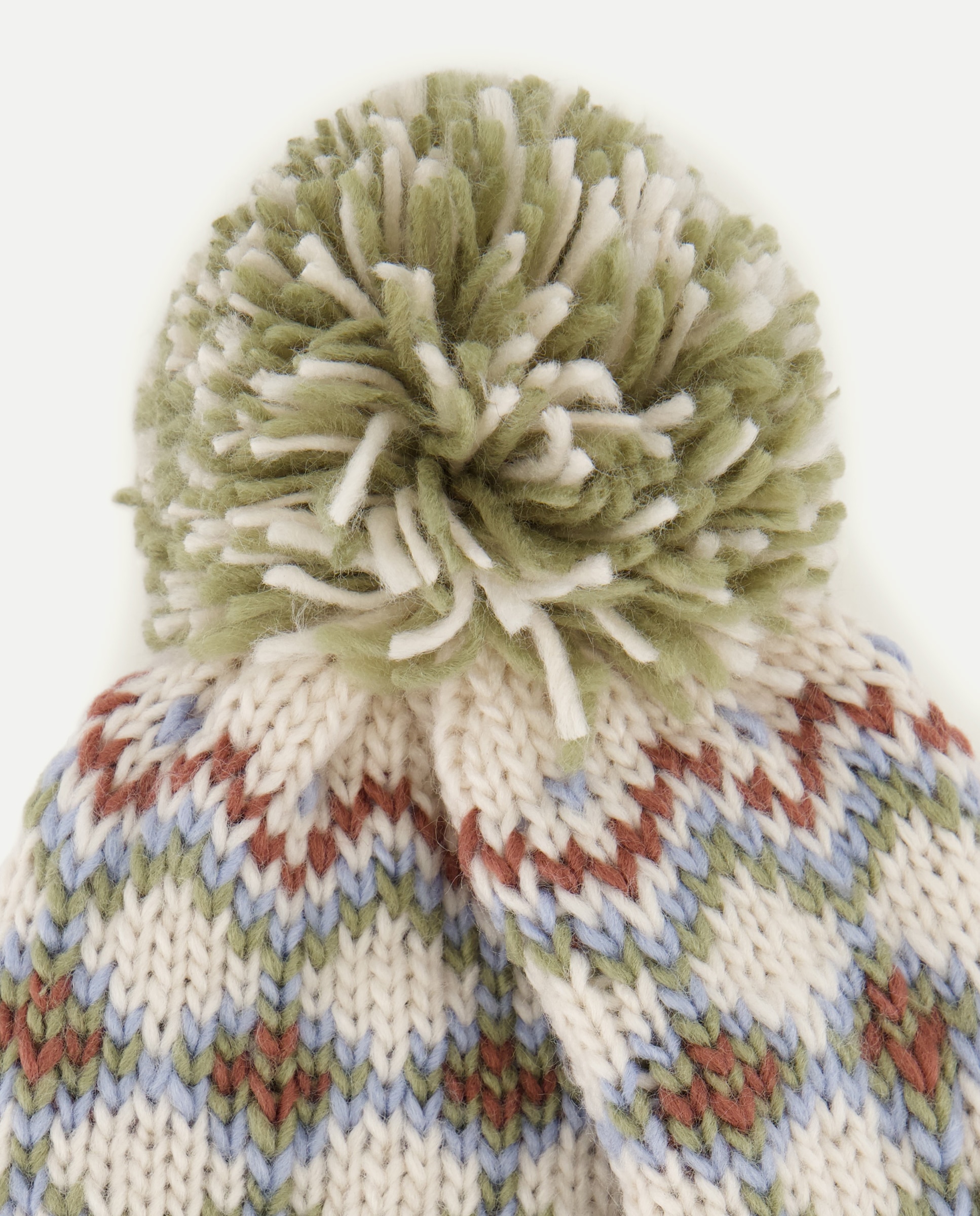 Gorro de Bebé com Jacquard Bege-2