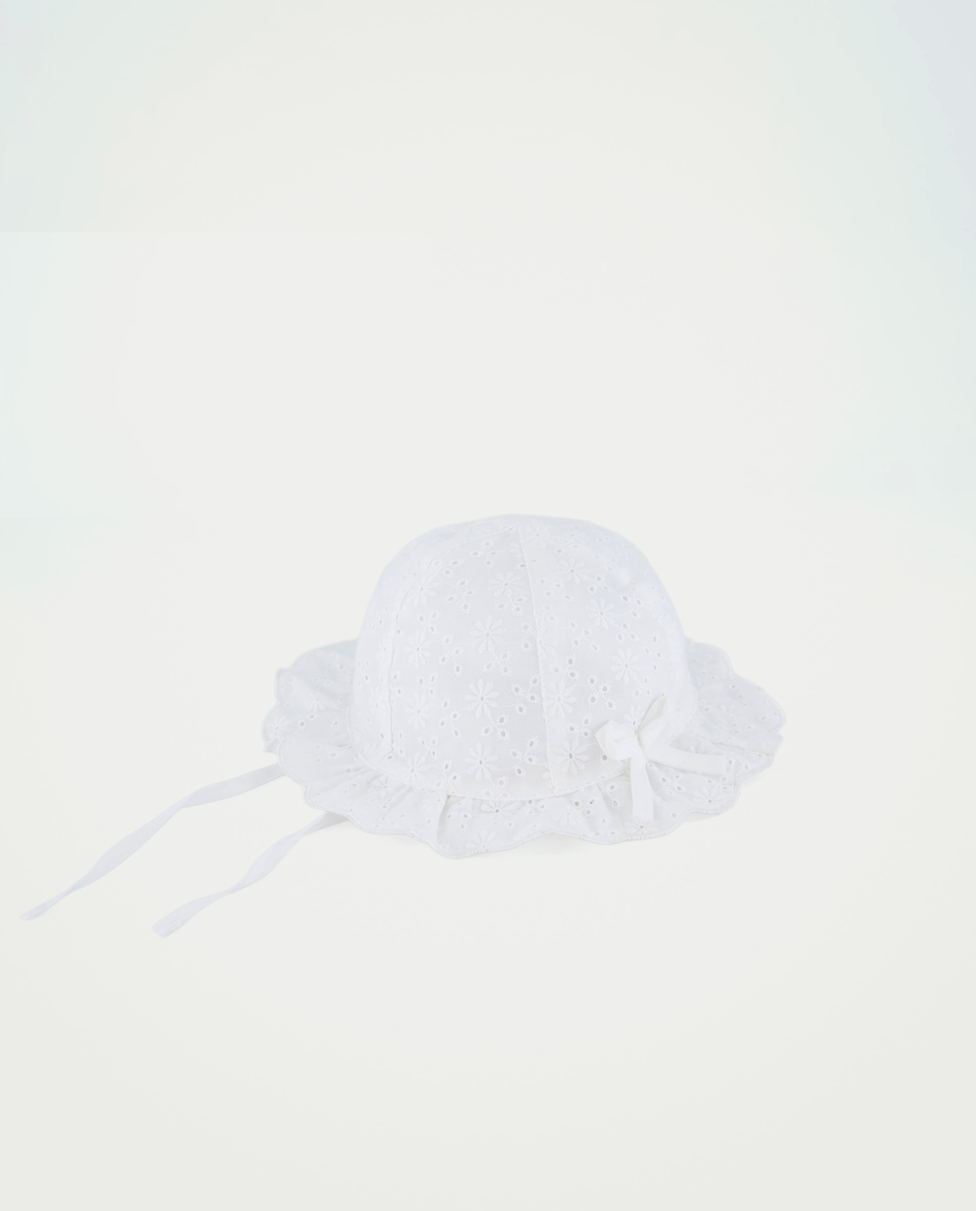 Gorro de Cambraia Liso de Bebé Baby El Corte Inglés Branco-1