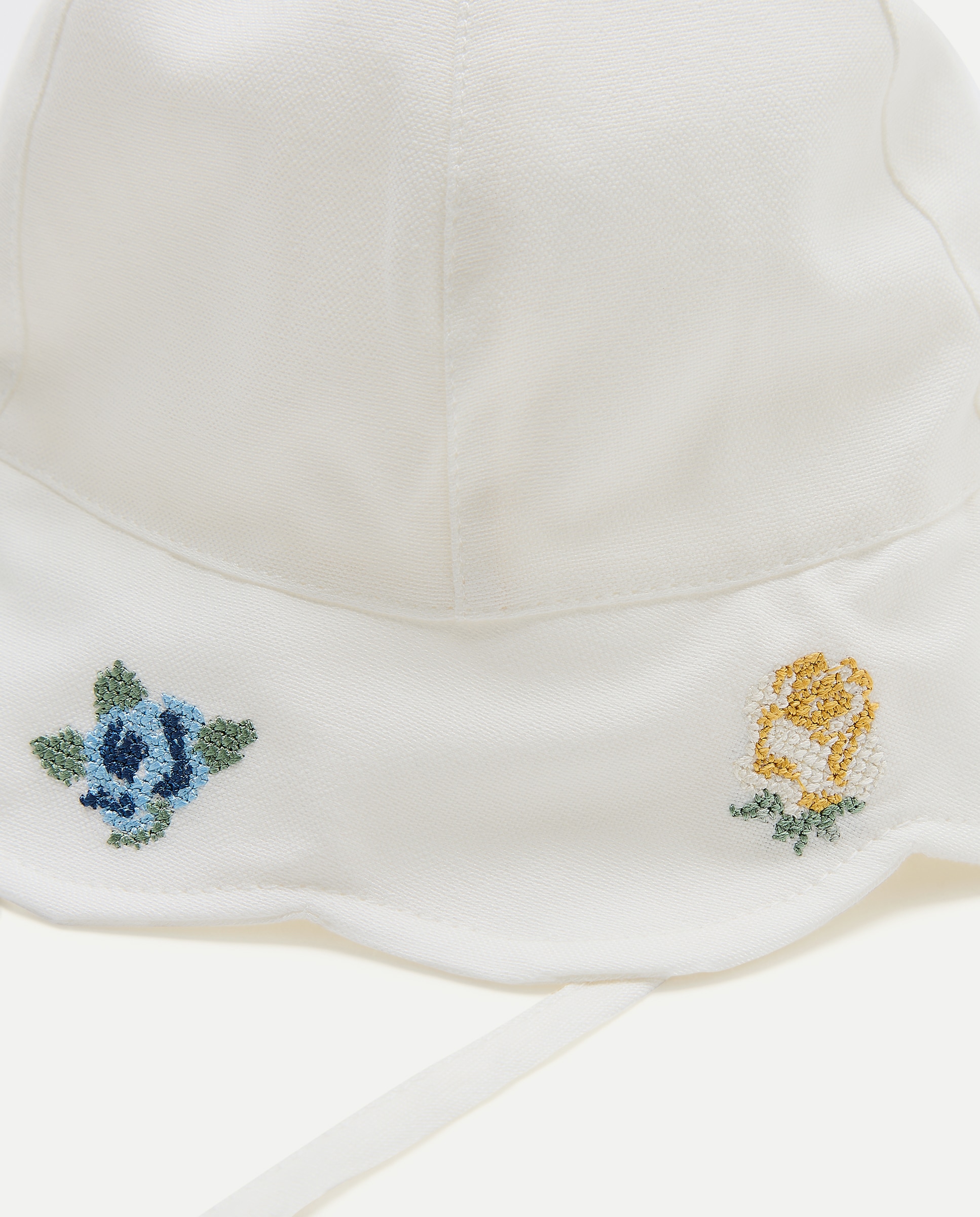 Gorro de Bebé com Bordado Floral Baby El Corte Inglés Branco-2