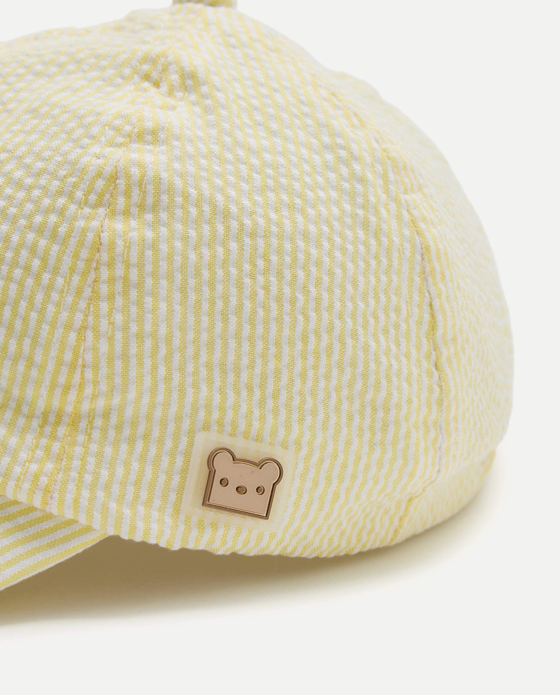 Boné de Bebé em Seersucker às Riscas Baby El Corte Inglés 310 Amarelo Claro-3
