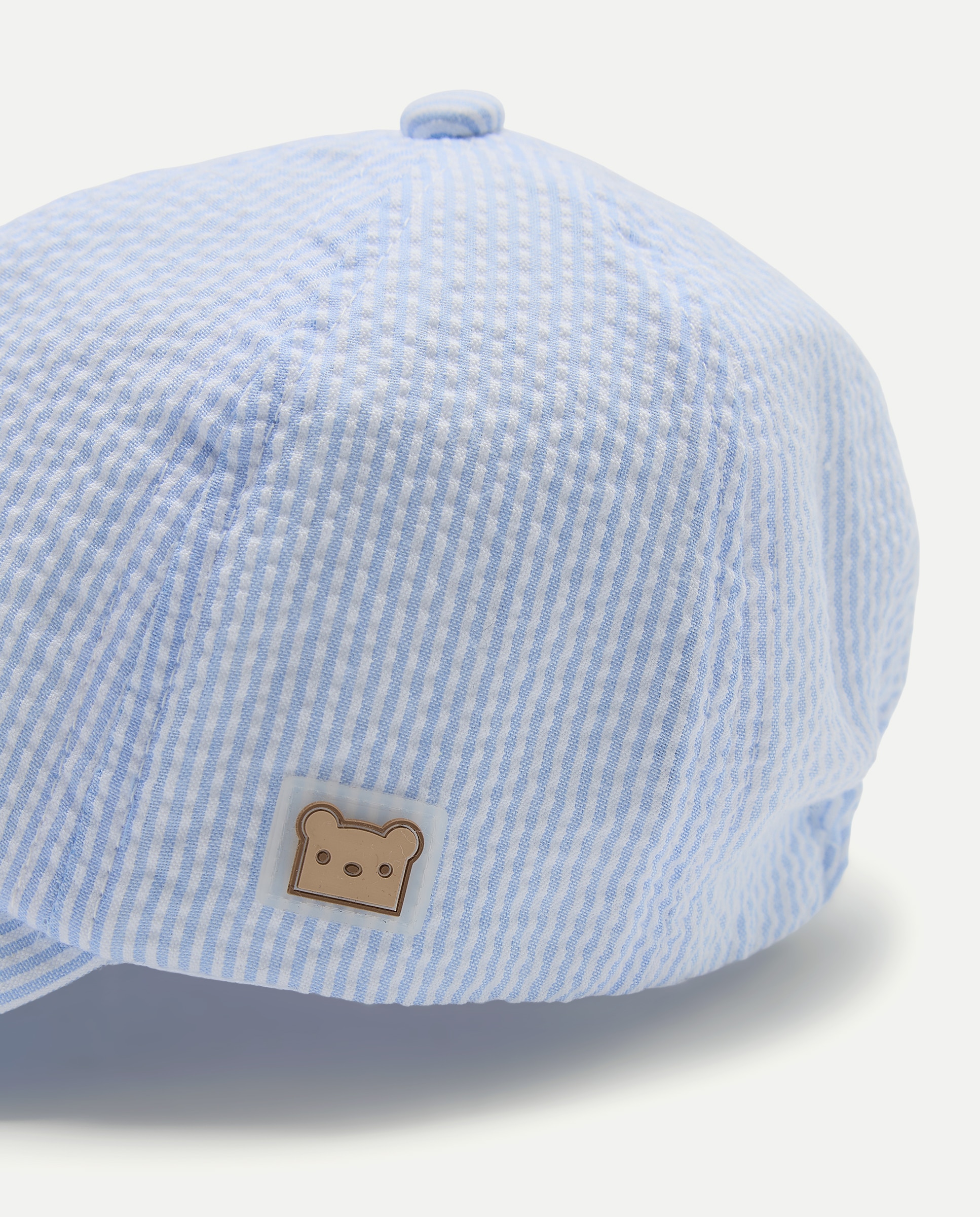 Boné de Bebé em Seersucker às Riscas Baby El Corte Inglés 410 Azul Claro-3