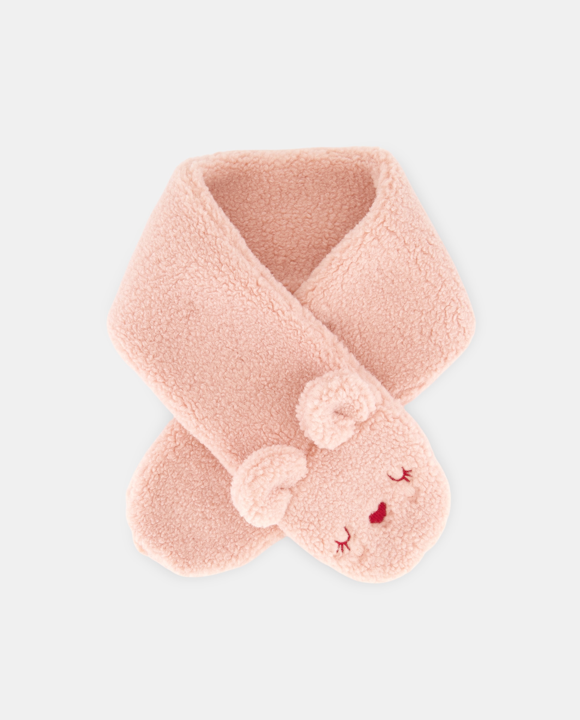 Cachecol de Bebé com Fantasia de Urso e Coração 200 Rosa-1