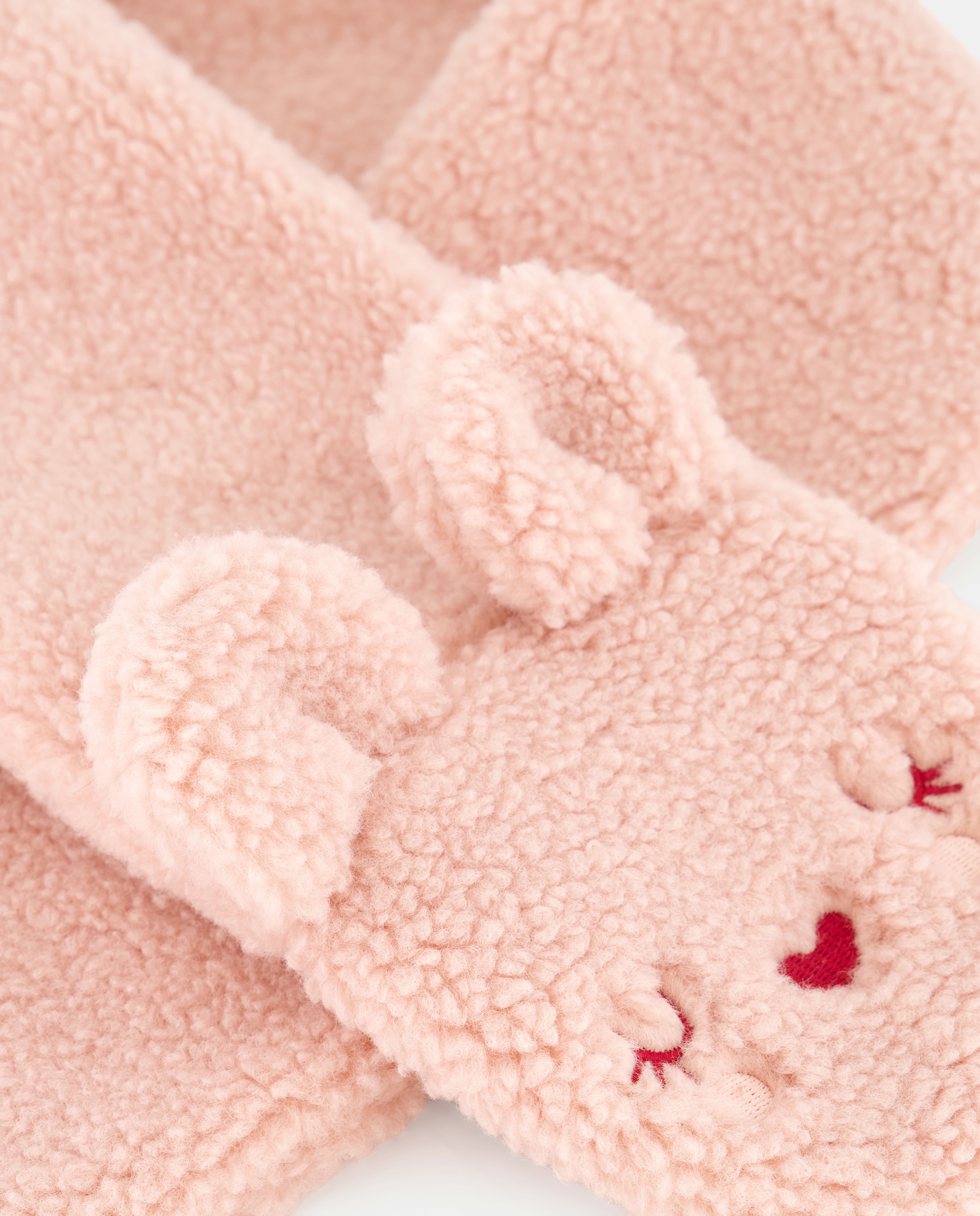 Cachecol de Bebé com Fantasia de Urso e Coração 200 Rosa-2