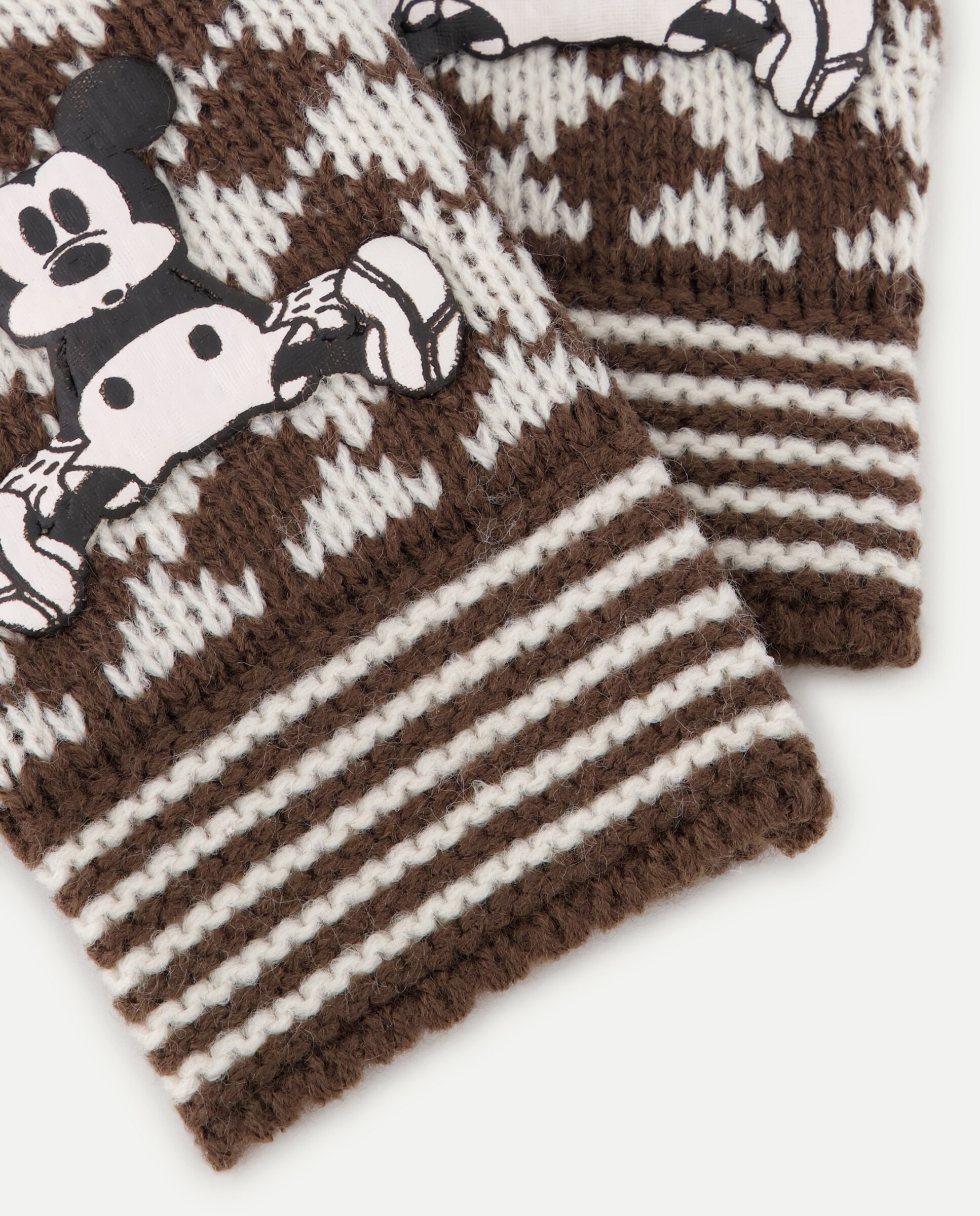 Manoplas de bebé bicolor Mickey - Baby El Corte Inglés - Marrón Marrón-2