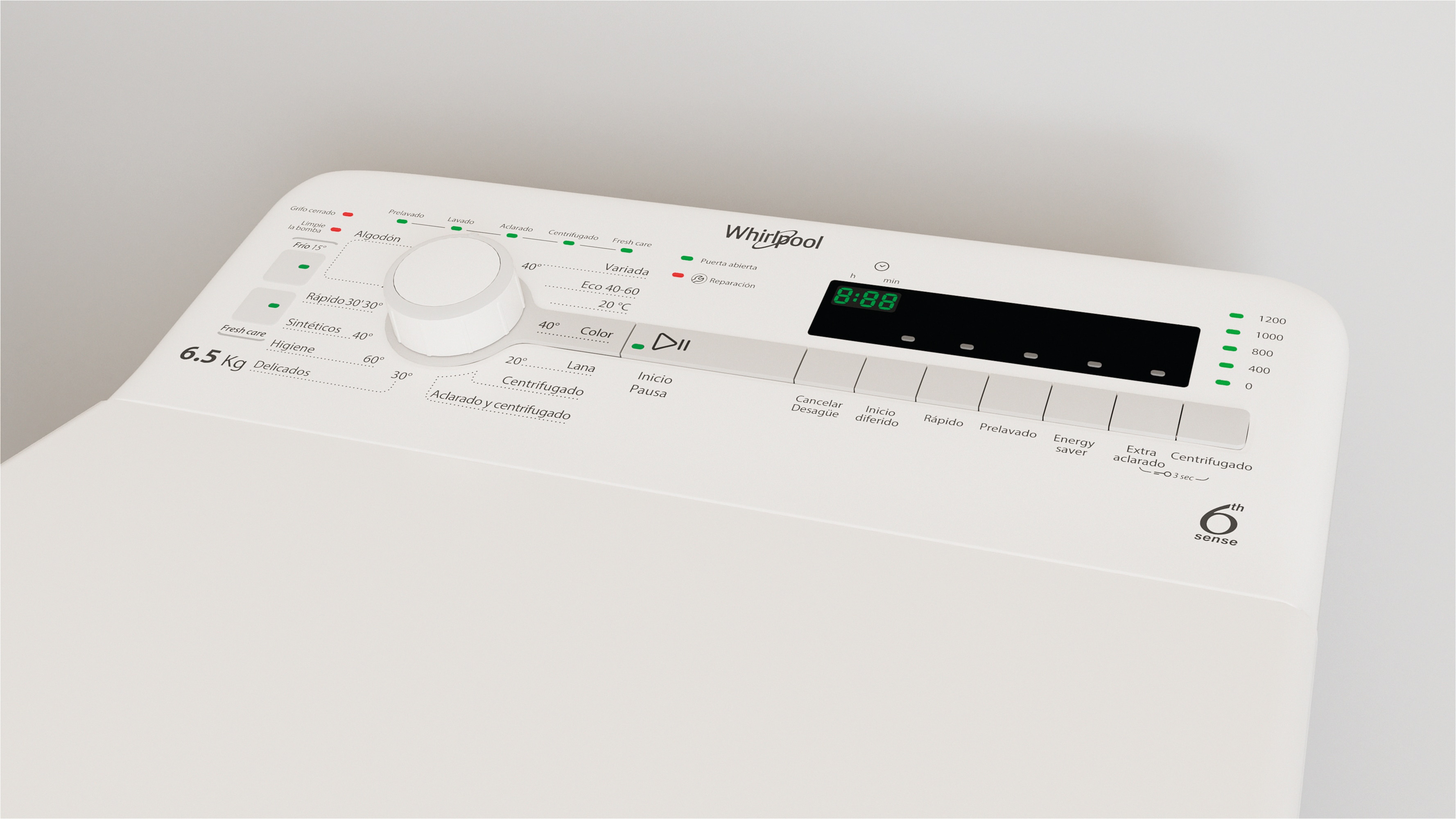 Lavadora carga superior Whirlpool 6,5 kg / 1.200 rpm - TDLR65230SSSP/N Blanco-6