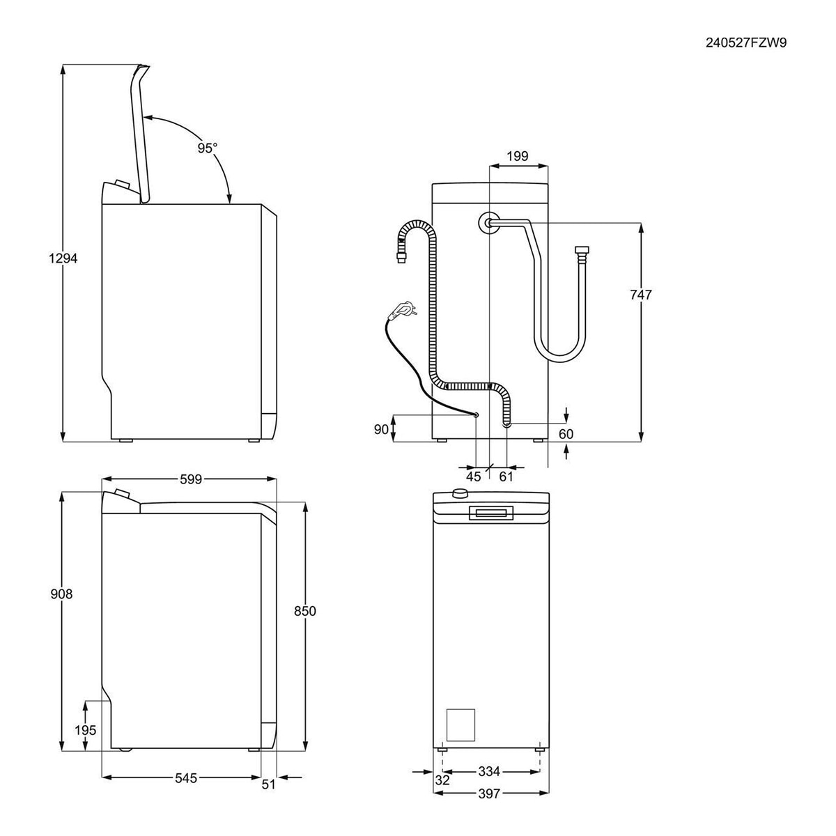 Lavadora carga superior AEG 6 kg / 1.200 rpm - LTA5N6230E Blanco-2