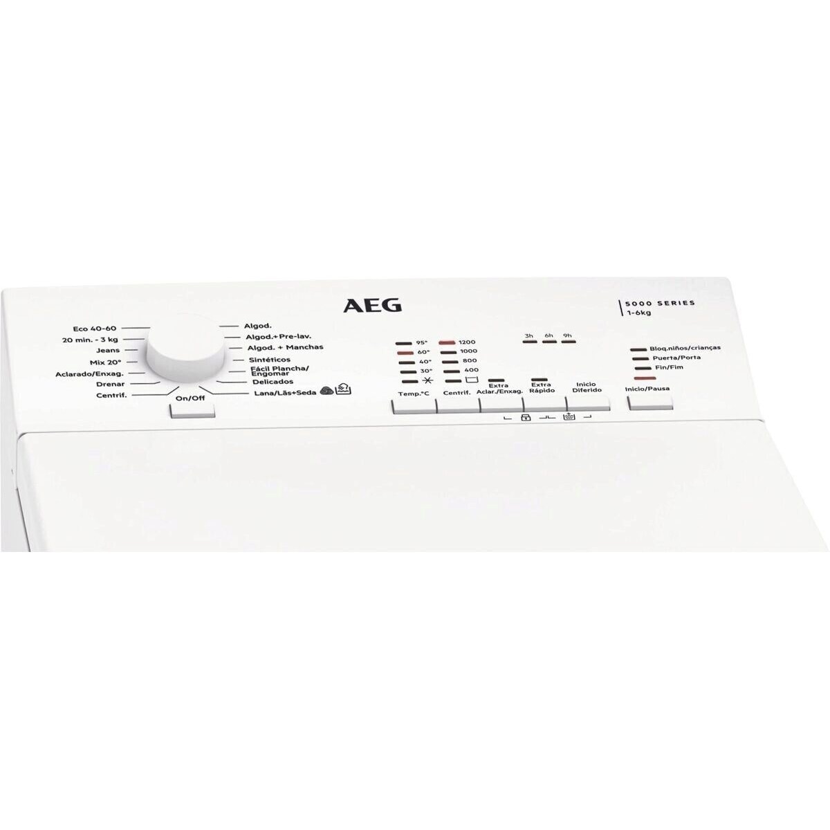 Lavadora carga superior AEG 6 kg / 1.200 rpm - LTA5N6230E Blanco-3