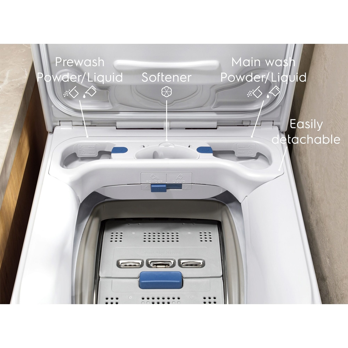 Lavadora carga superior Electrolux 6kg / 1200 rpm, lavado rapido, vapor, Serie 600 - ETE6162P1A Blanco-4
