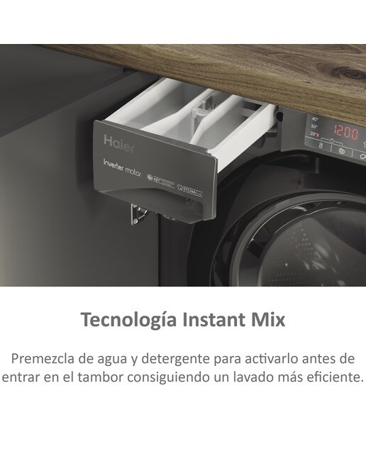Lavadora integrable Haier 9 kg / 1.600 rpm Series 4 - HWQ90B416FWBR-S - Antracita Antracita-8