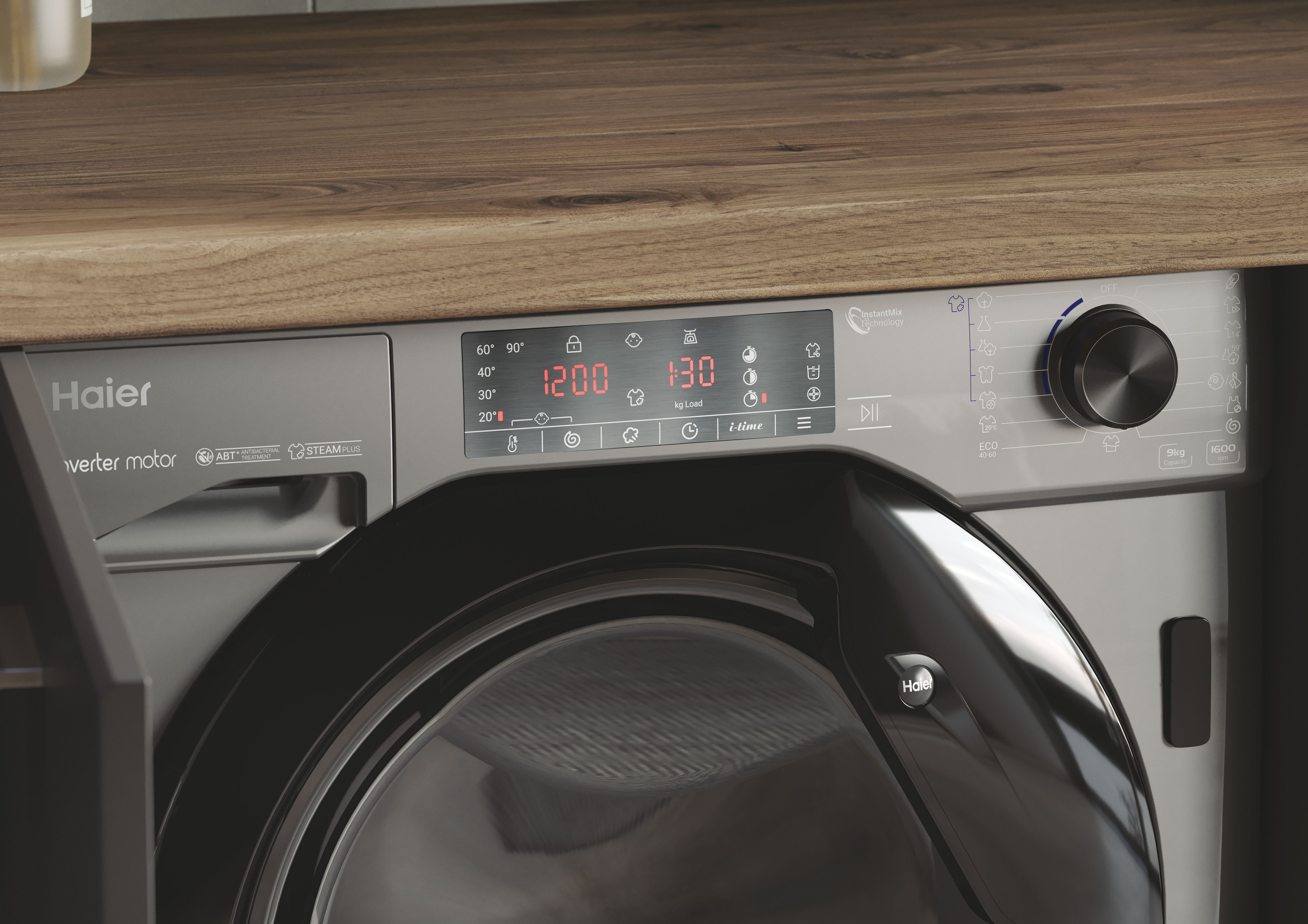 Lavadora integrable Haier 9 kg / 1.600 rpm Series 4 - HWQ90B416FWBR-S - Antracita Antracita-10