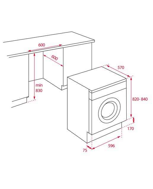 Máquina de Lavar Roupa Encastrável Teka LI5 1280 EUI Carga Frontal de 8 Kg e 1200 rpm - Branco 2